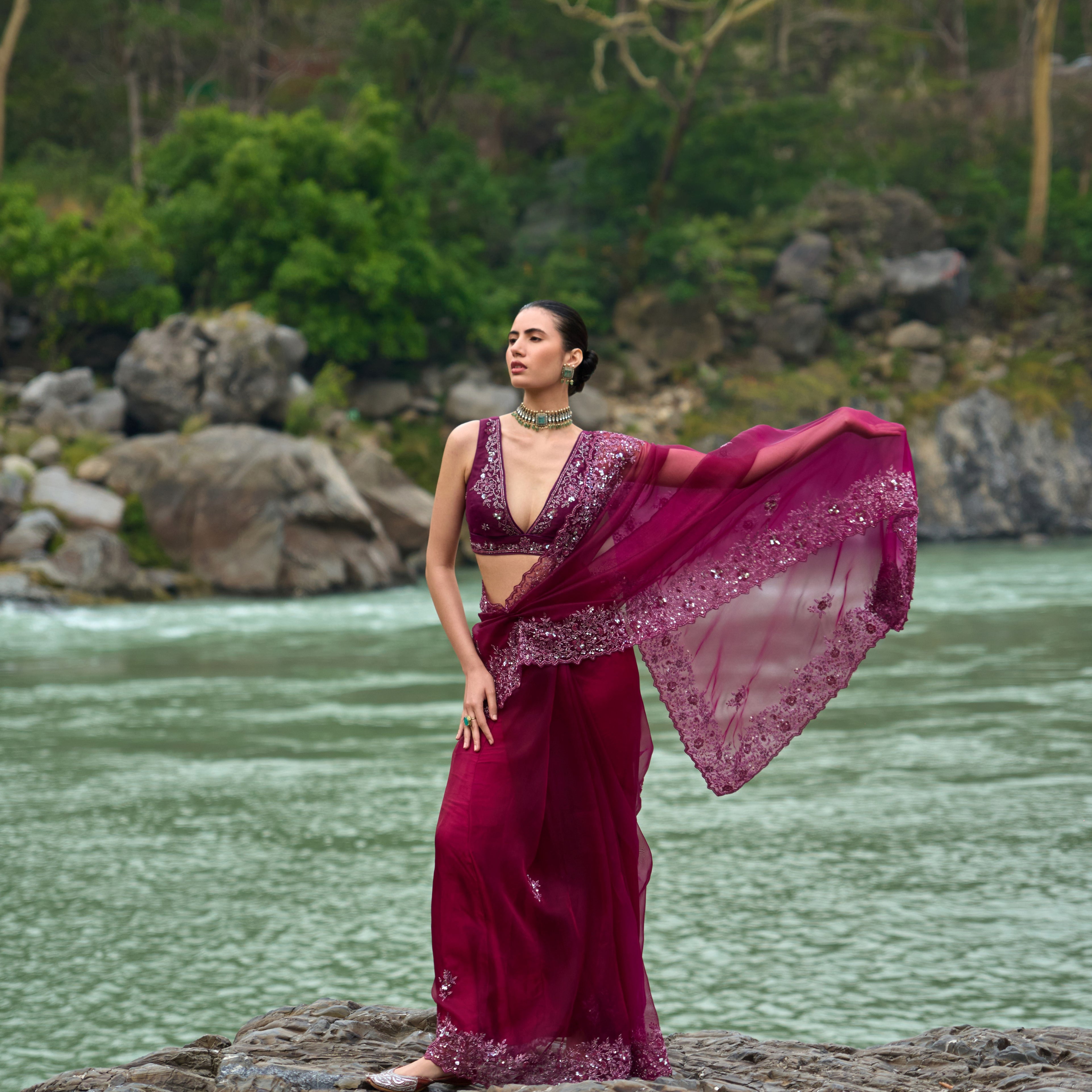 Mulberry Poise Saree Set