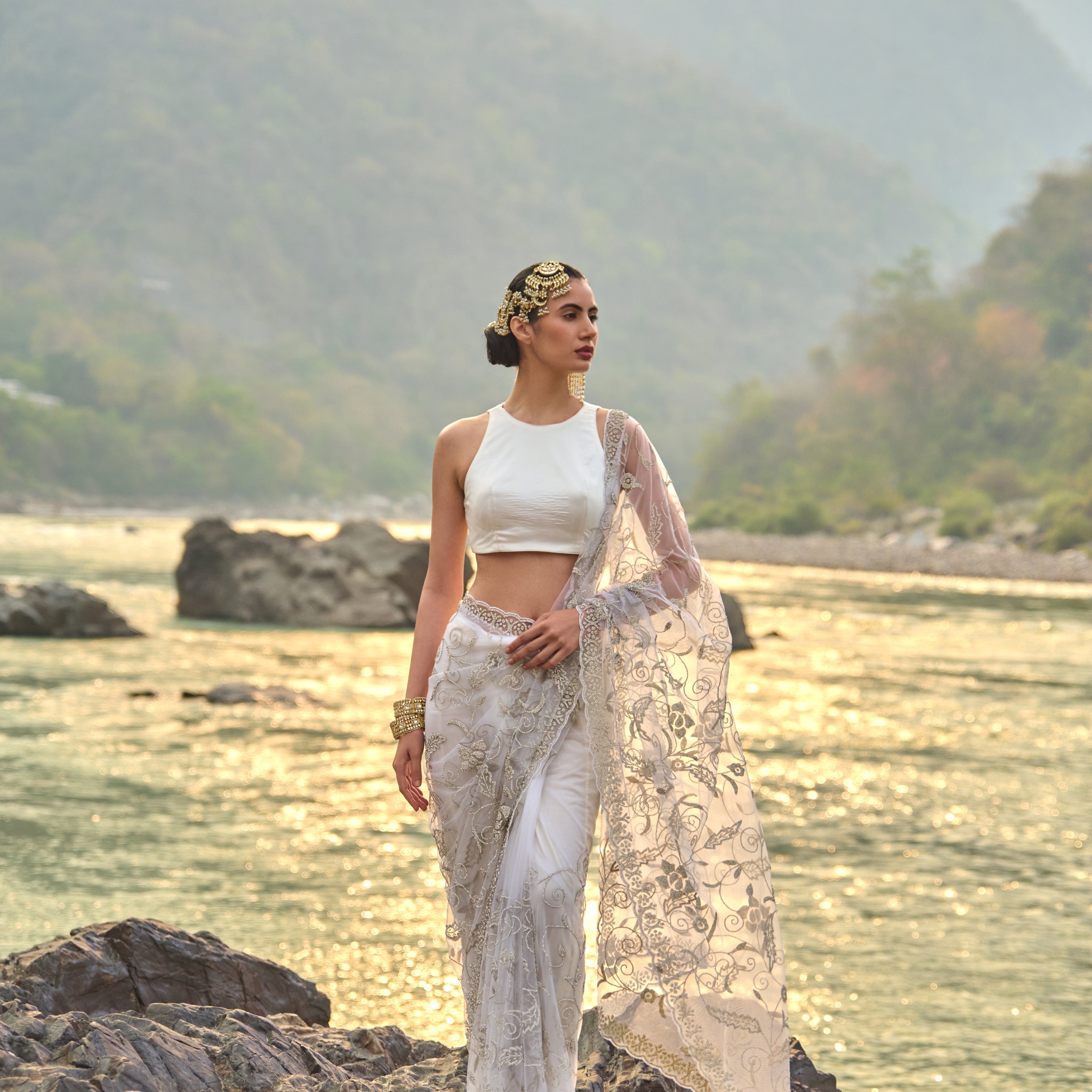 Aurelia Swan Saree Set