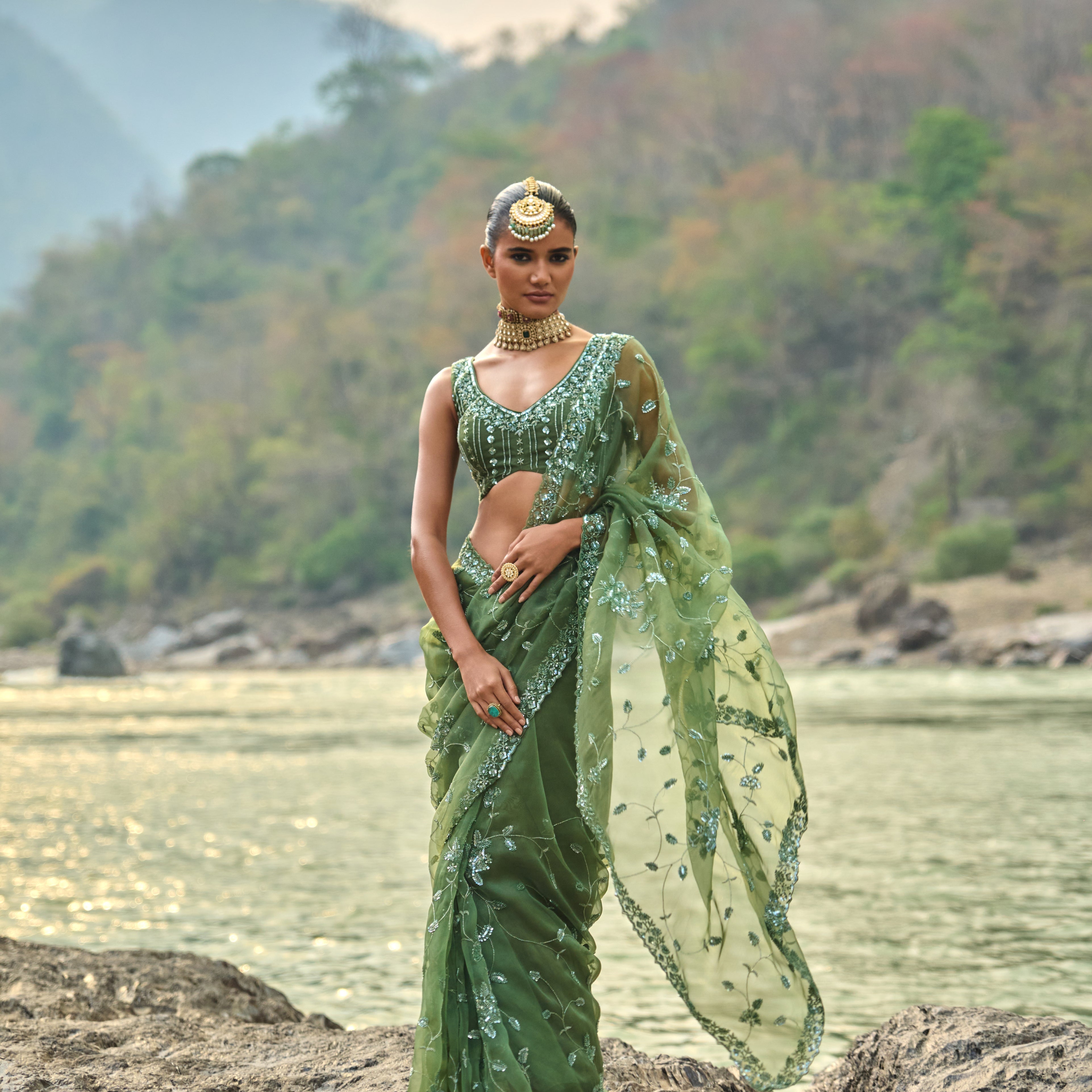 Olive Grace Saree Set