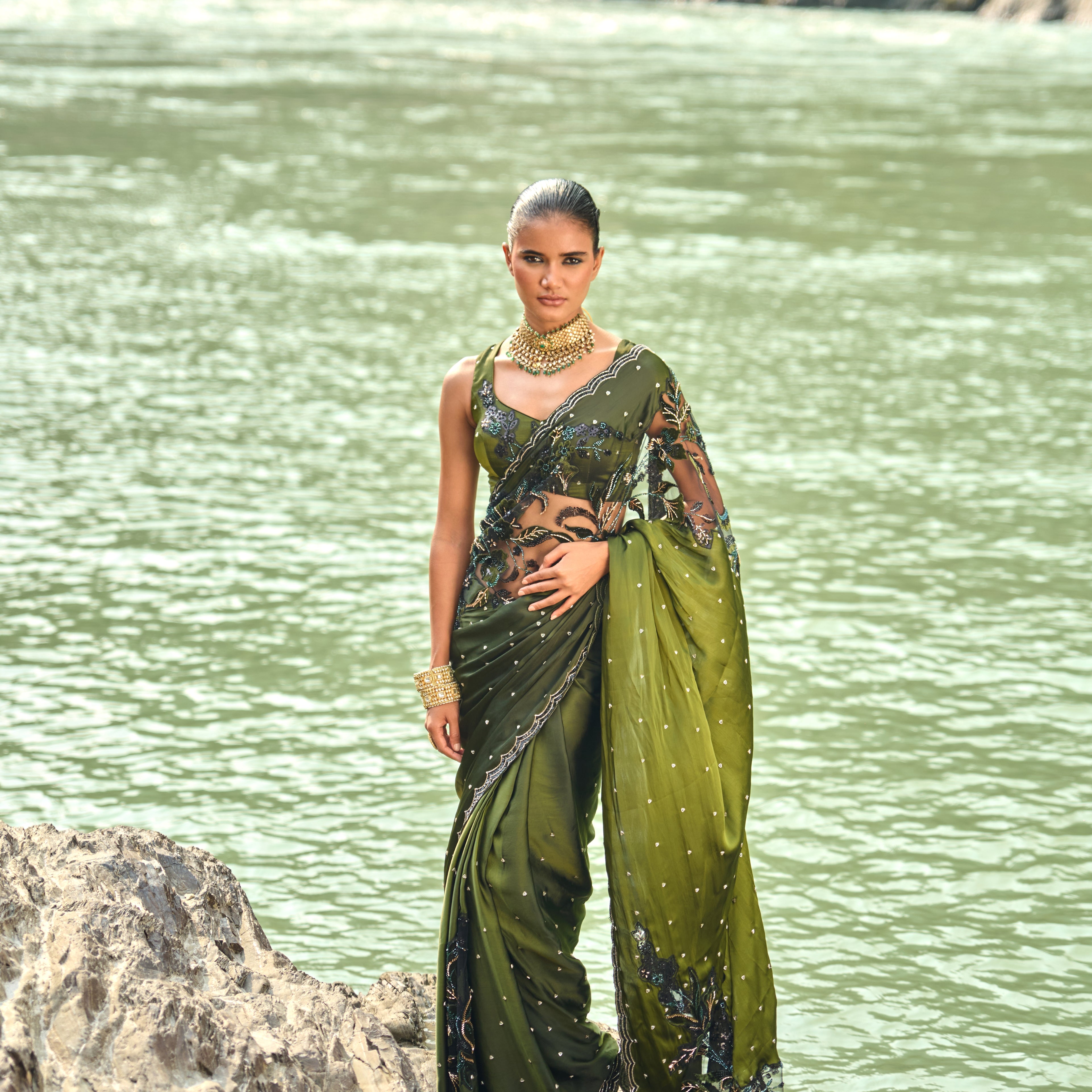 Forest Allure Saree Set