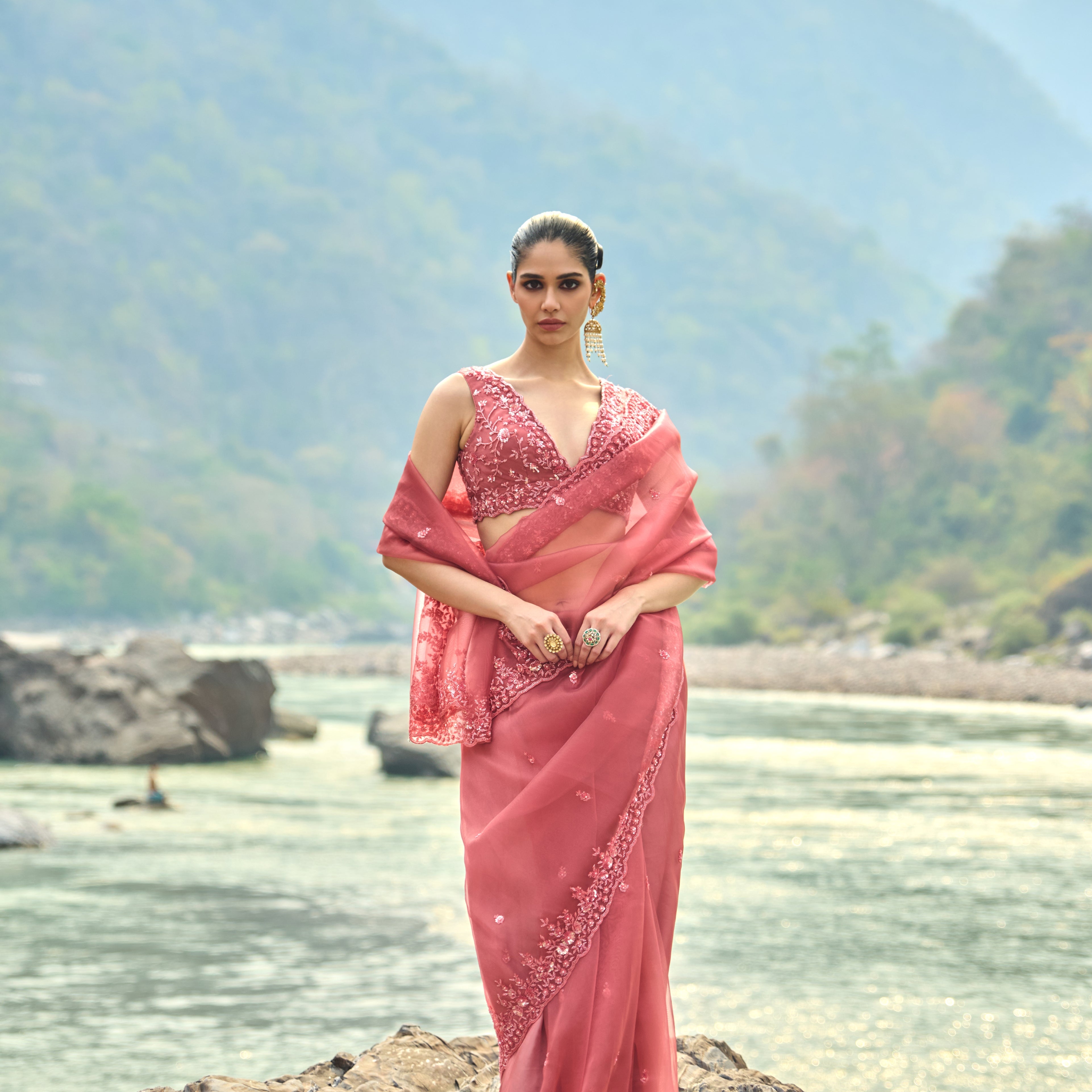 Blush Bloom Saree Set