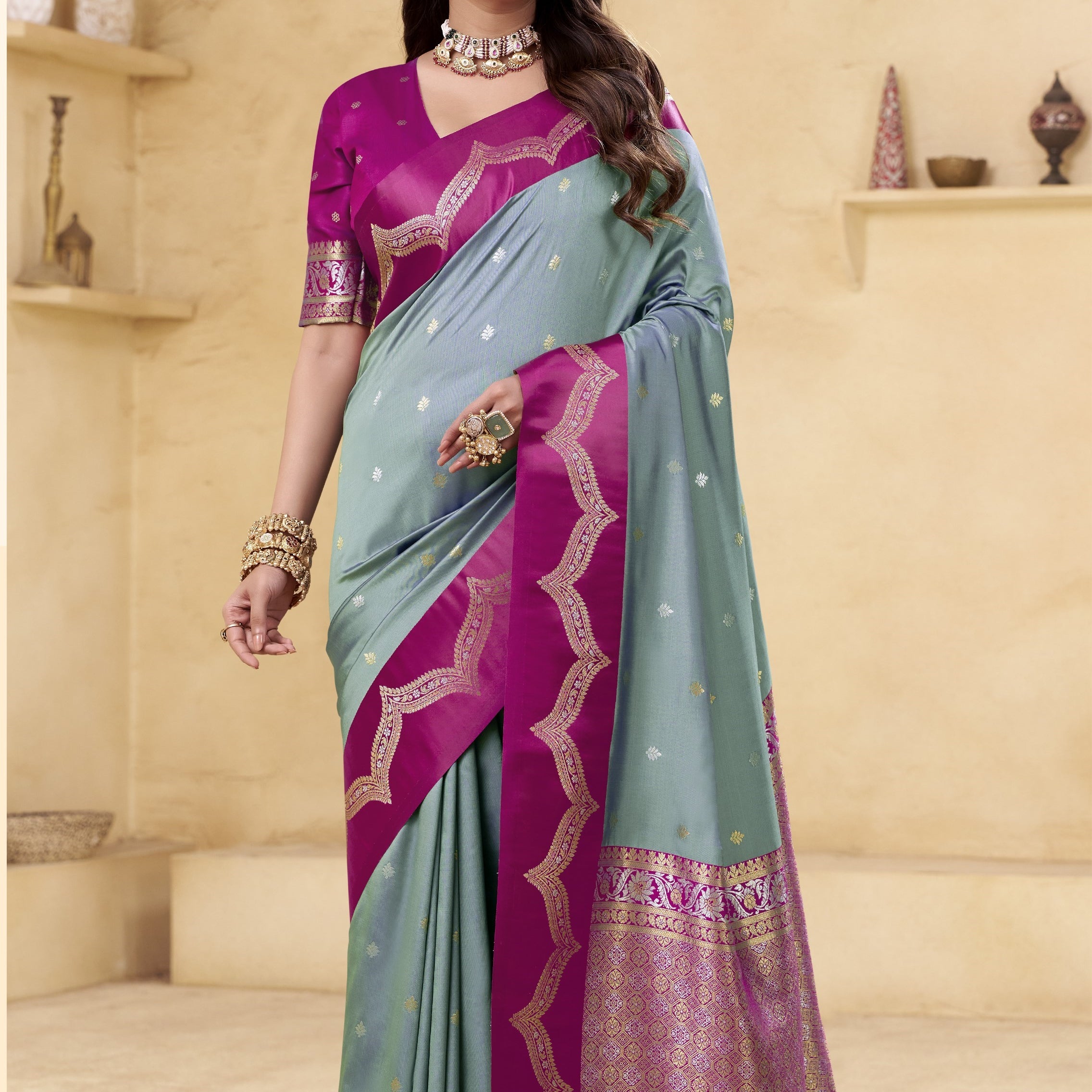 Banarasi Satin Silk Designer Saree