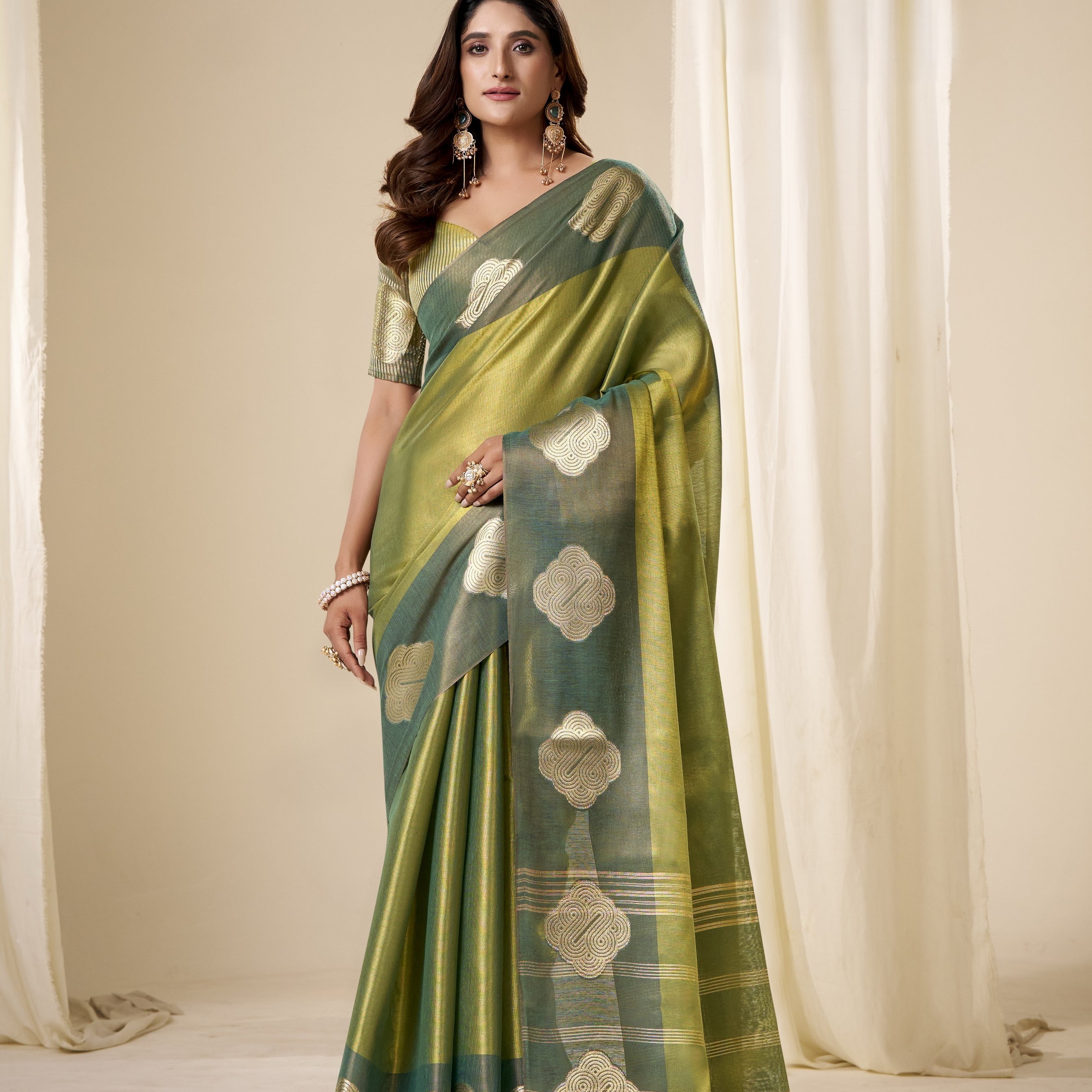 Tissue Silk Saree with a Touch of Zari