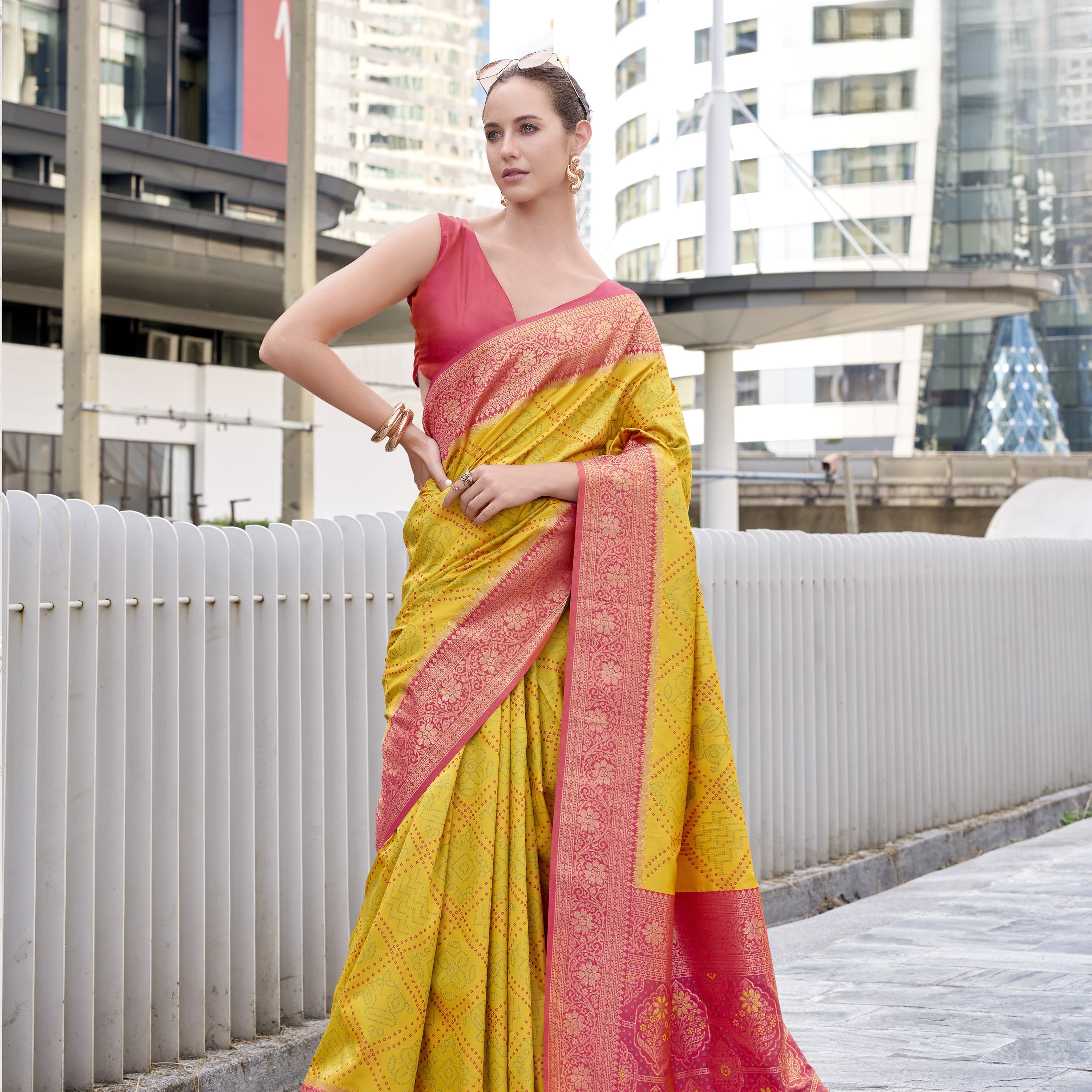 Banarasi Silk with Golden Zari Grandeur