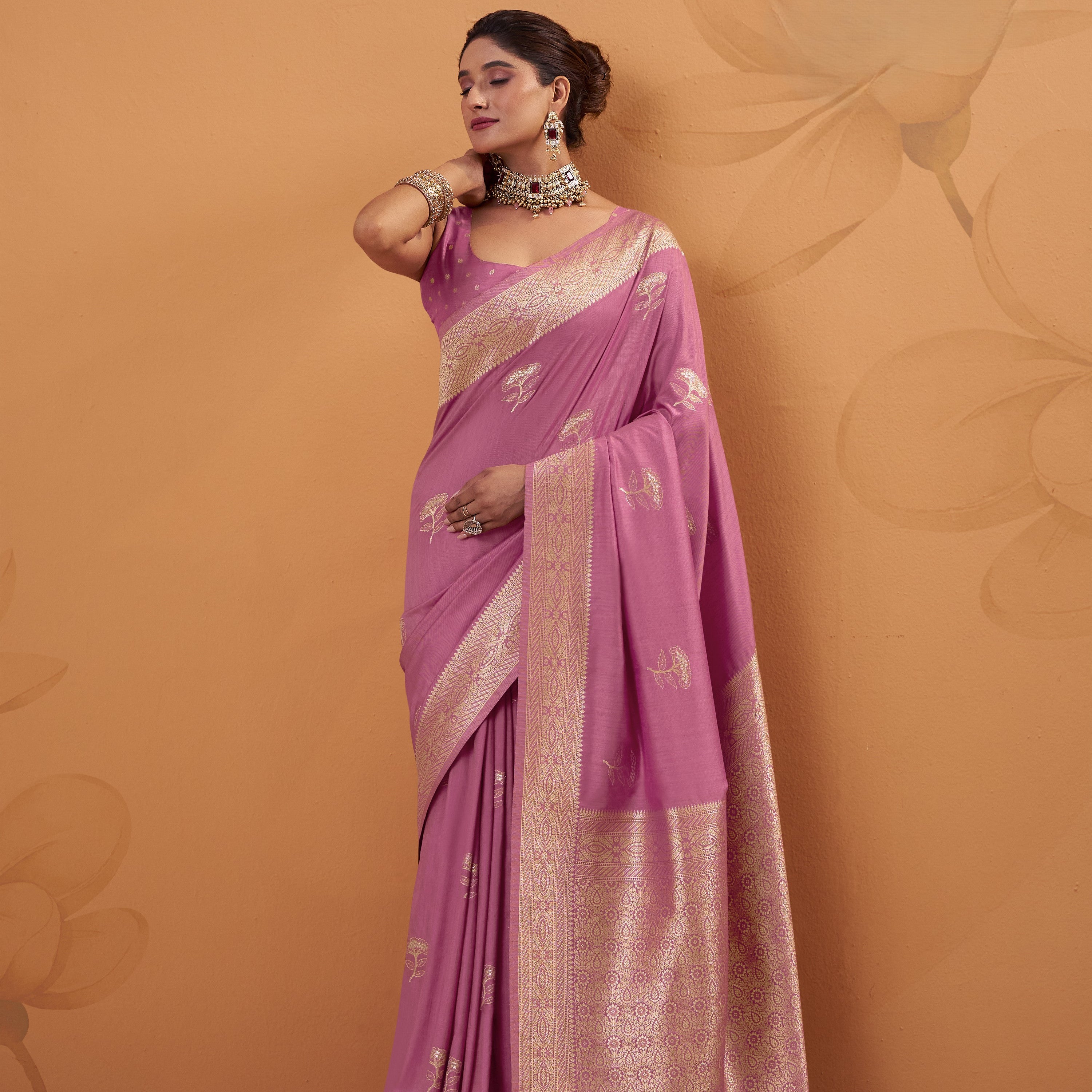 Royal Silk Saree with Exquisite All-Over Zari