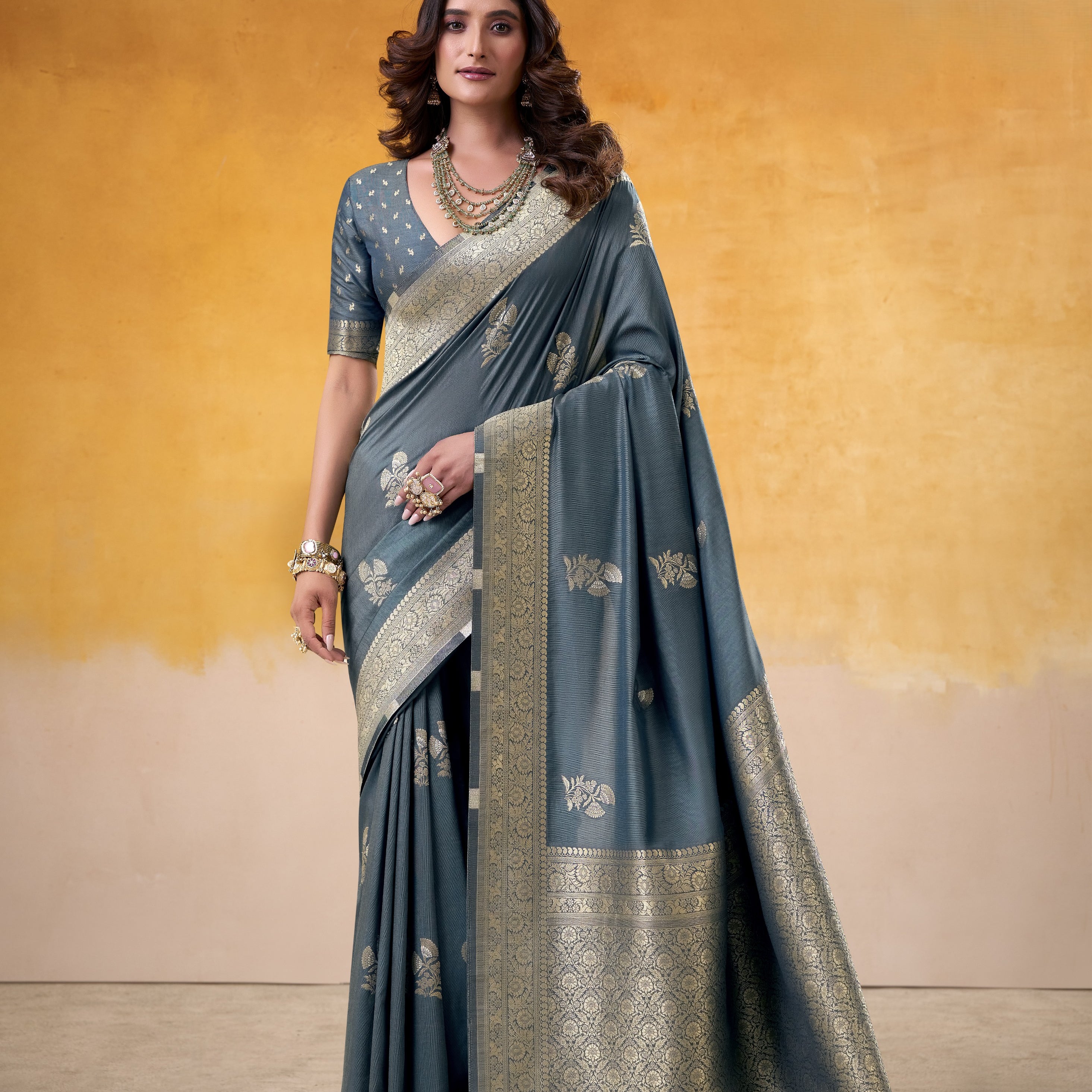 Royal Silk Saree with Exquisite All-Over Zari