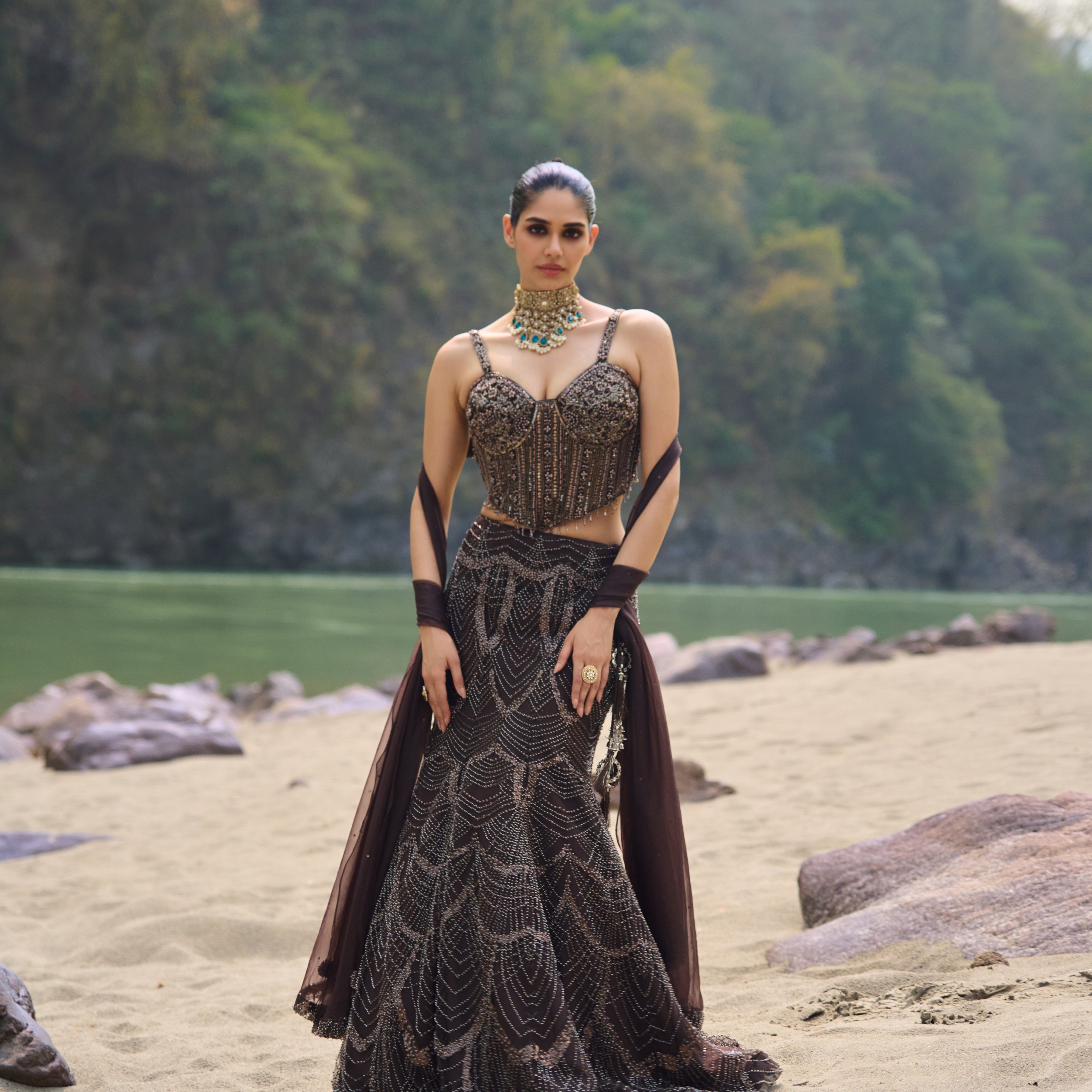 Mocha Allure Lehenga Set