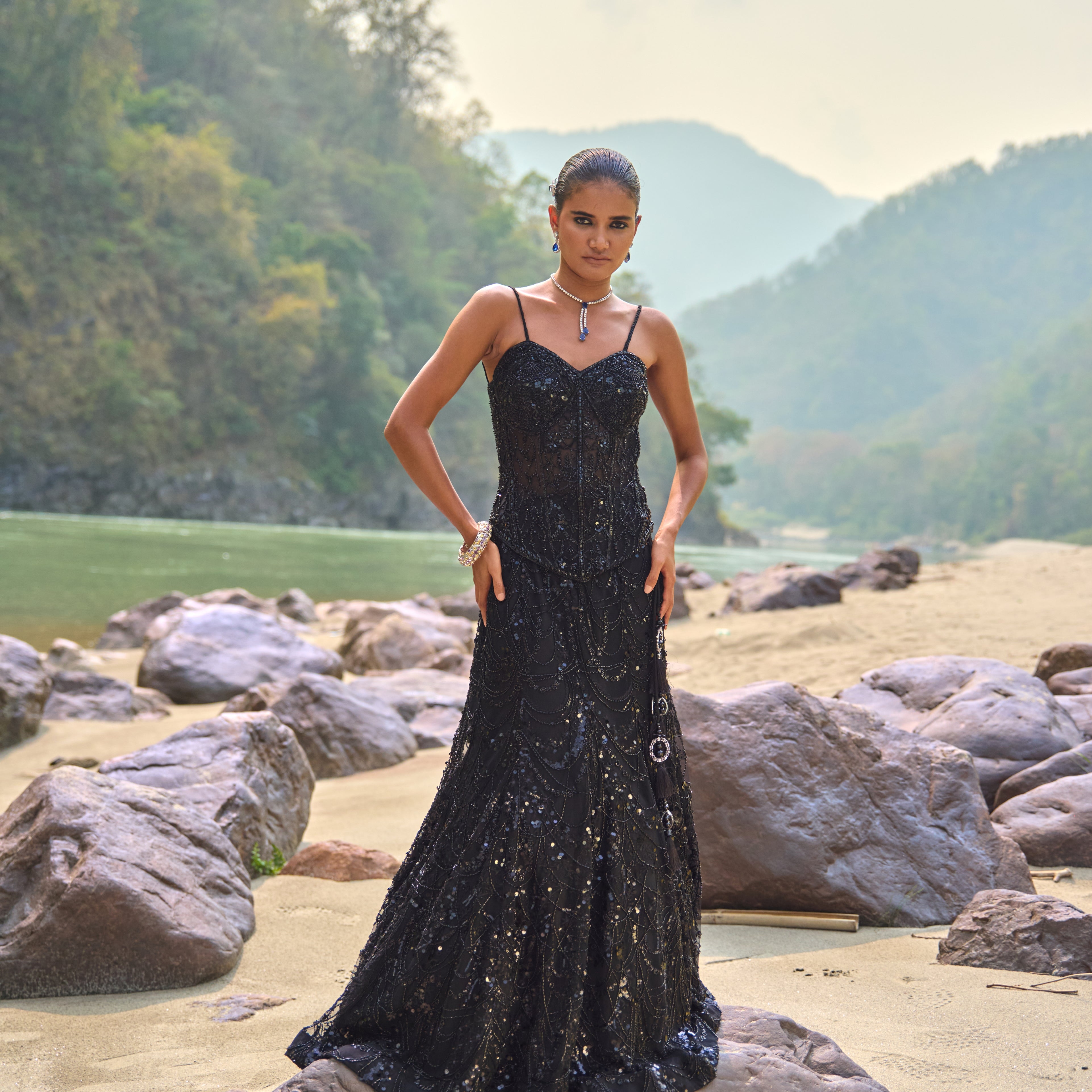 Midnight Noir Lehenga Set