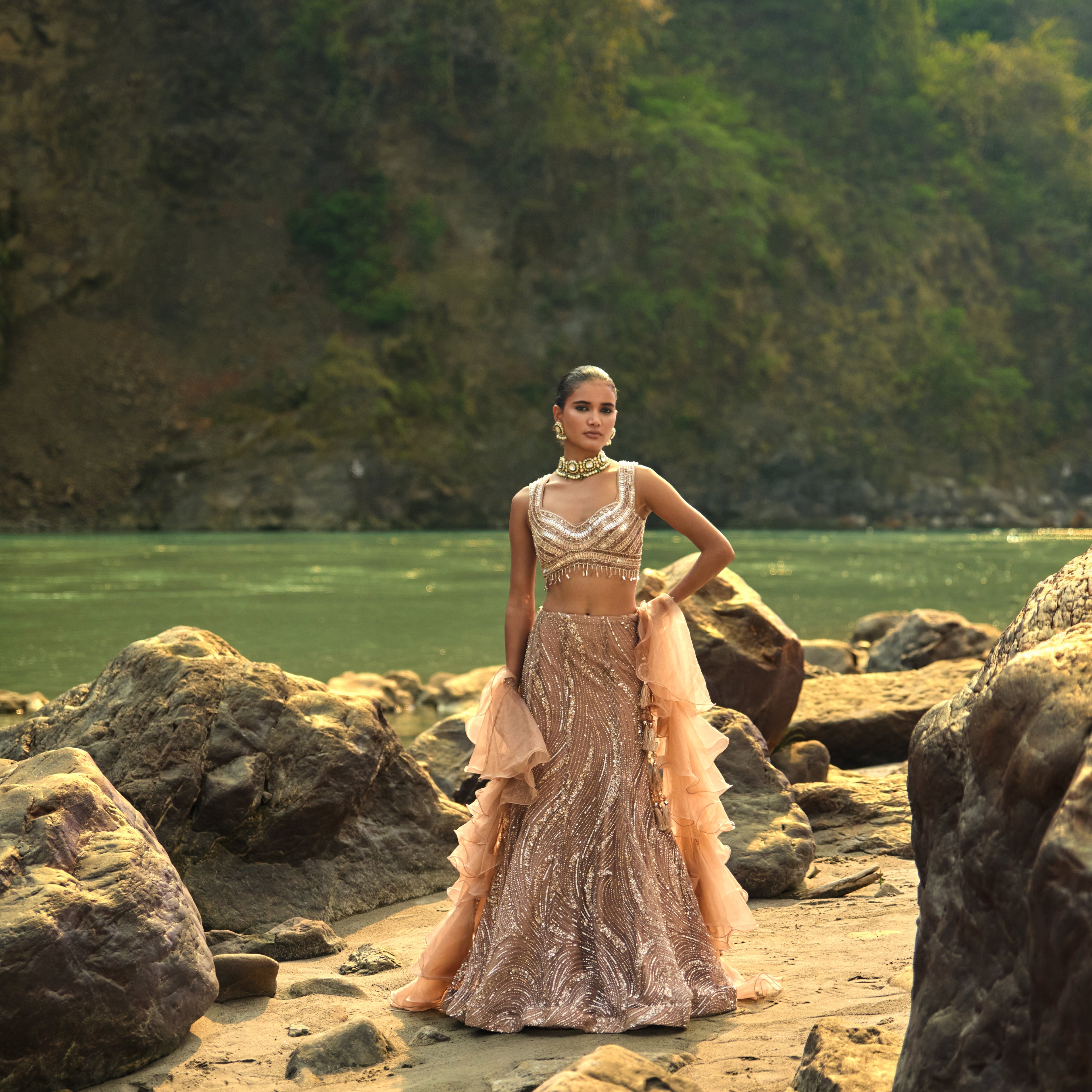 Rose Gold Radiance Lehenga Set