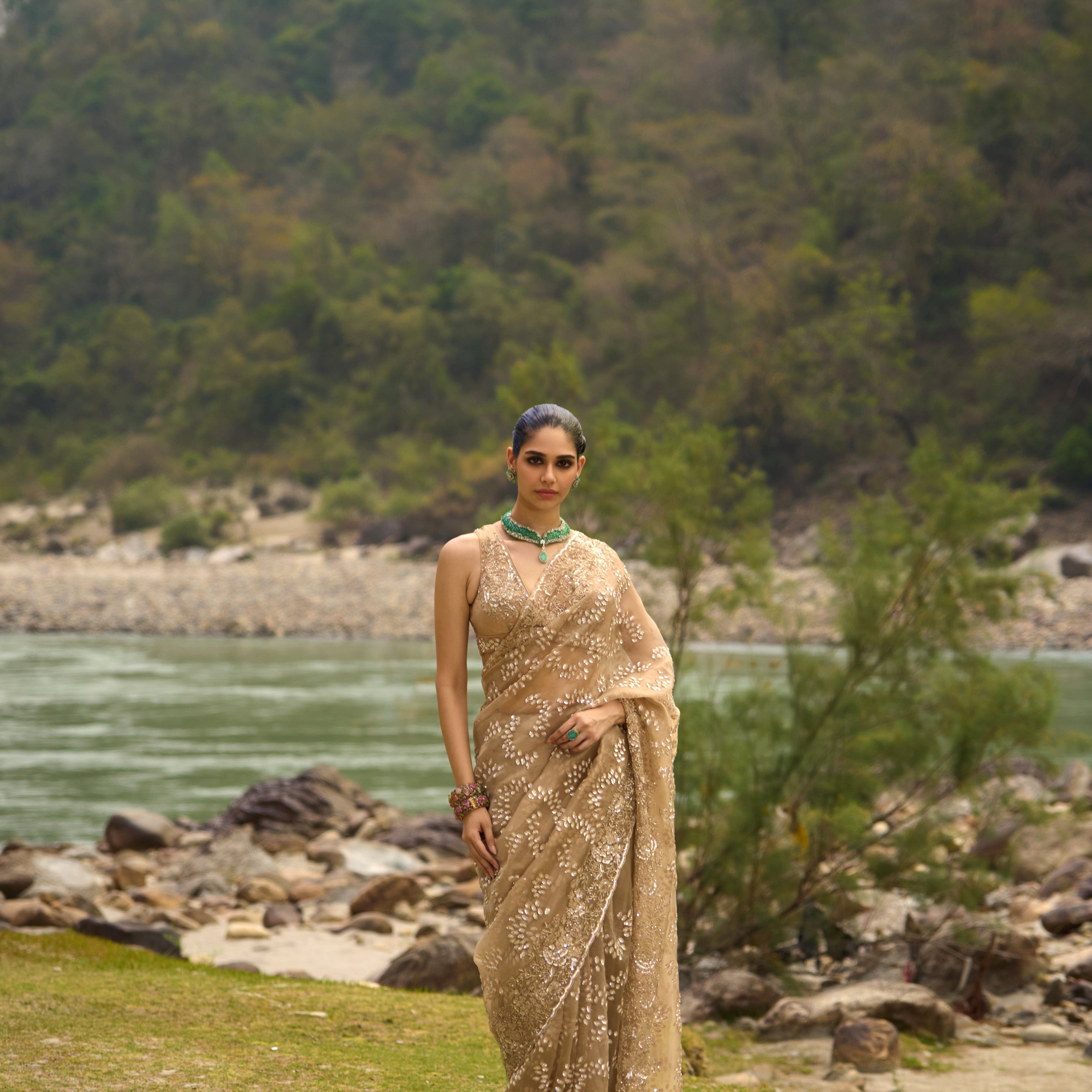 Mink Lustre Saree Set
