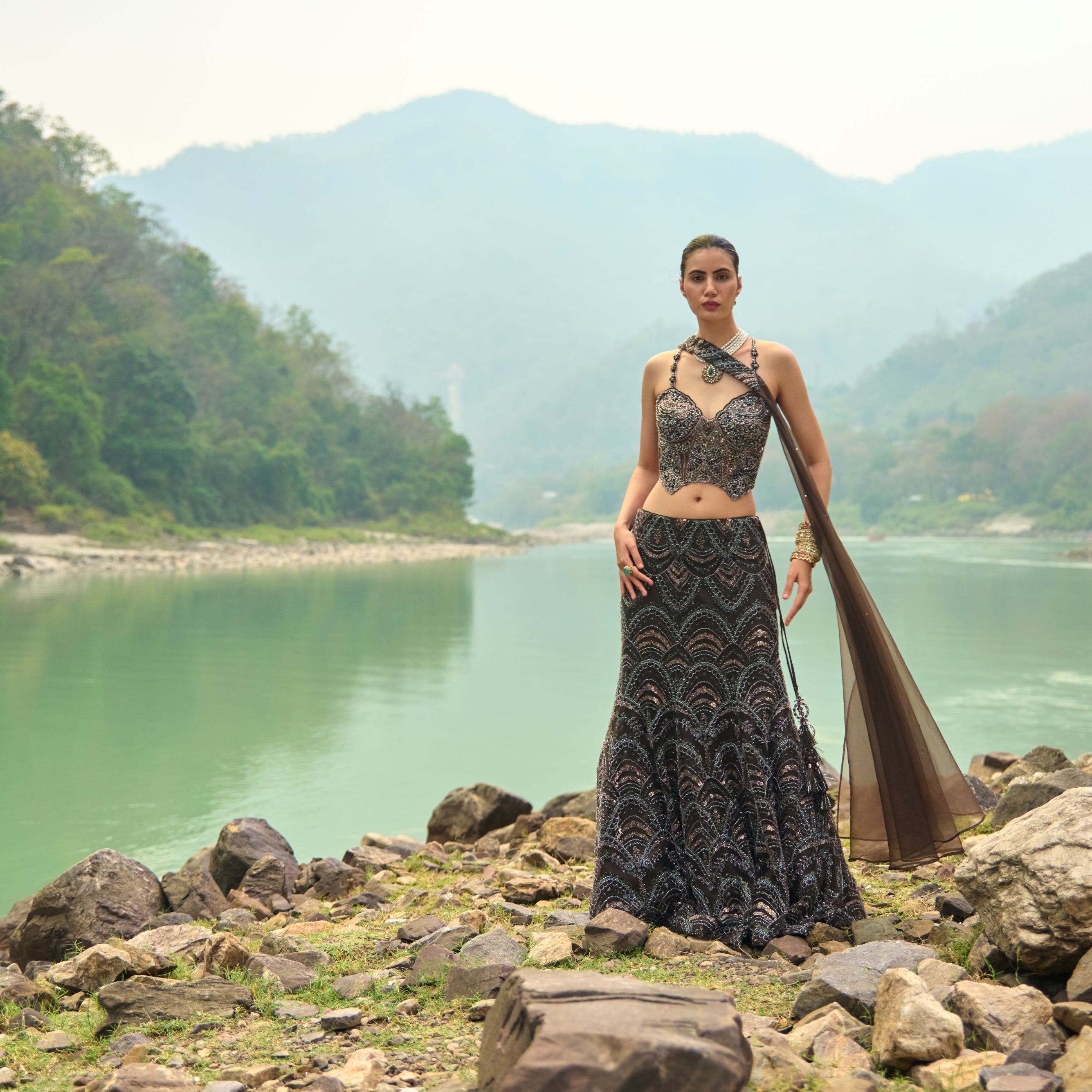 Graphite Allure Lehenga Set