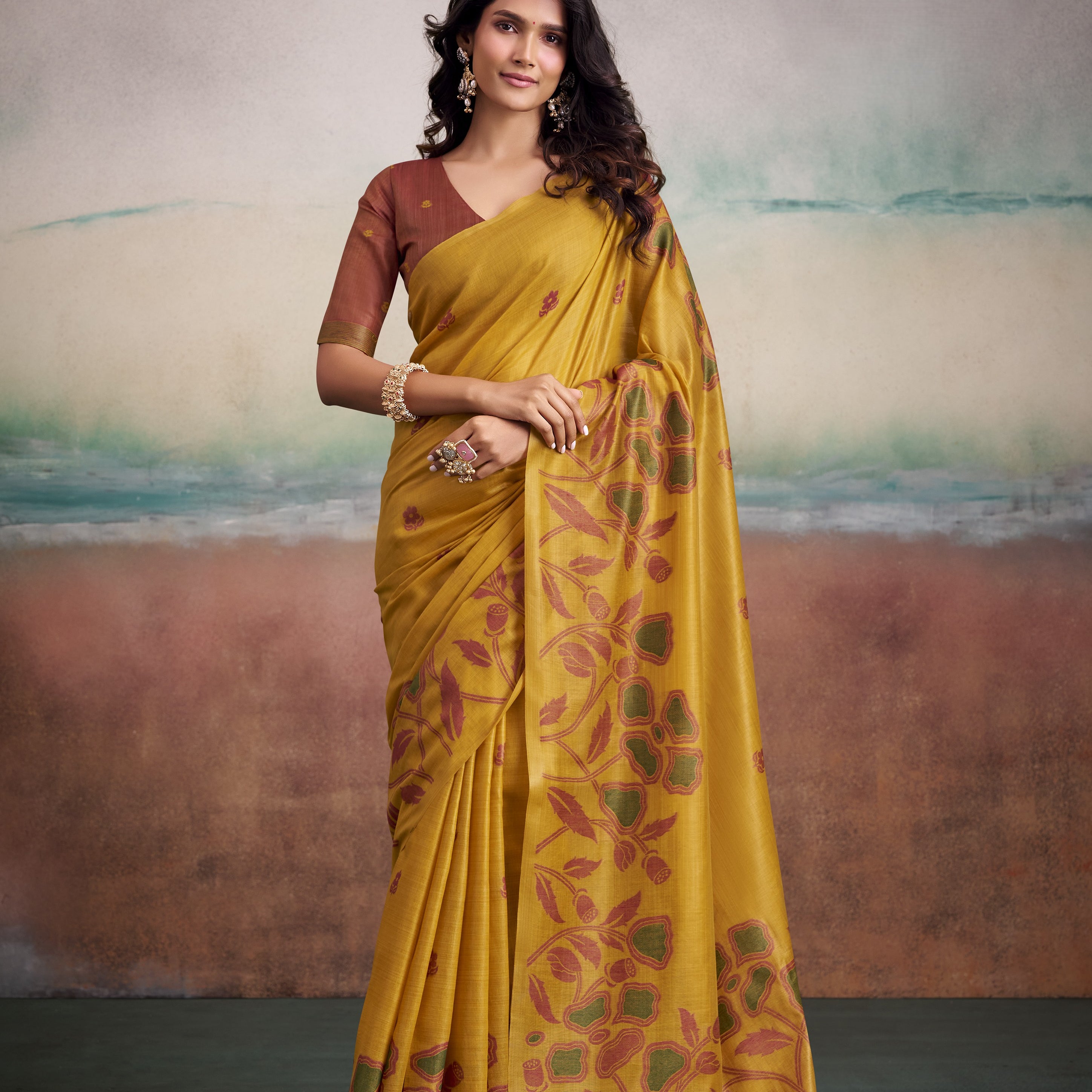 Cotton Saree with a Touch of Floral Print