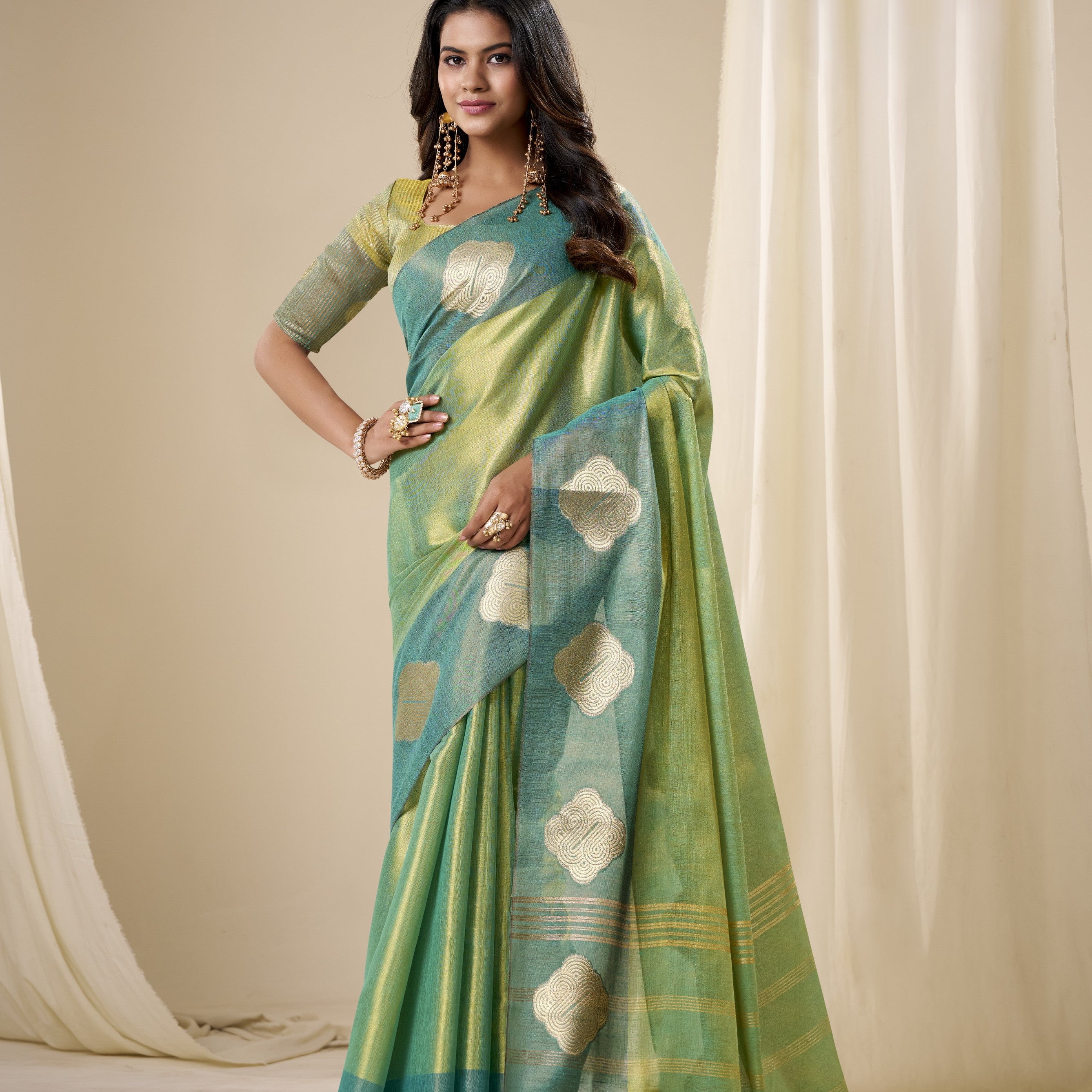 Tissue Silk Saree with a Touch of Zari