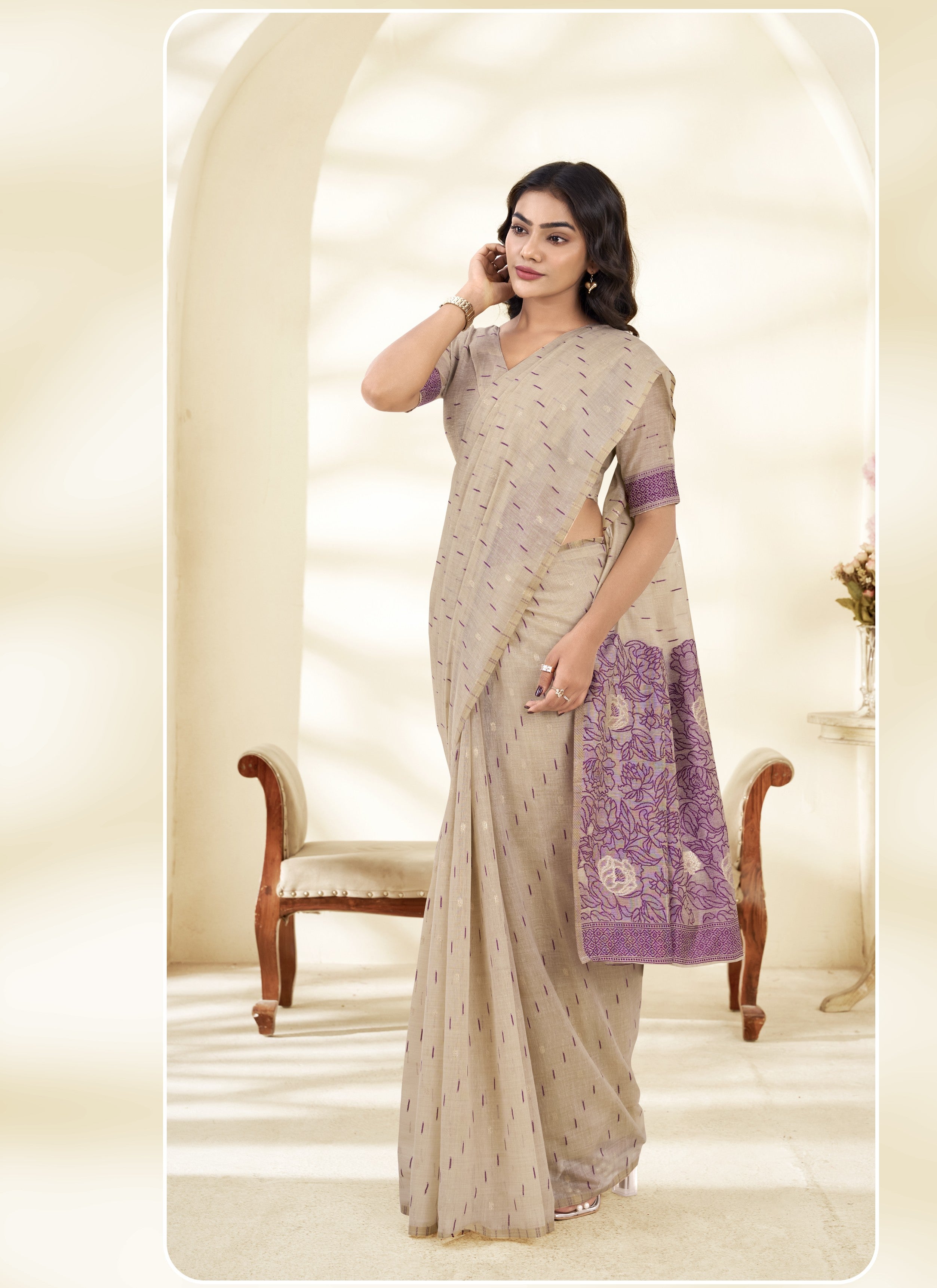 lightweight cotton saree