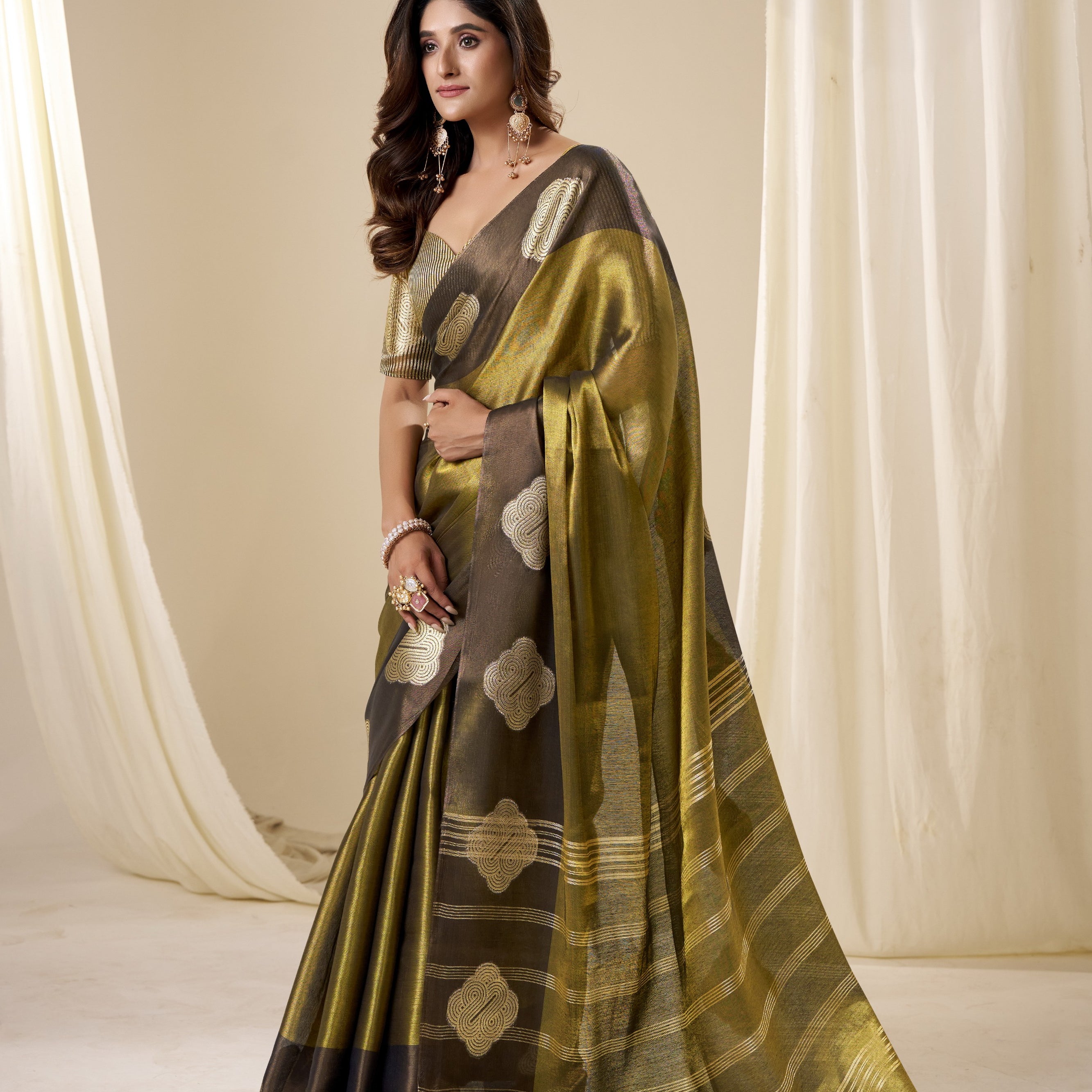 Tissue Silk Saree with a Touch of Zari