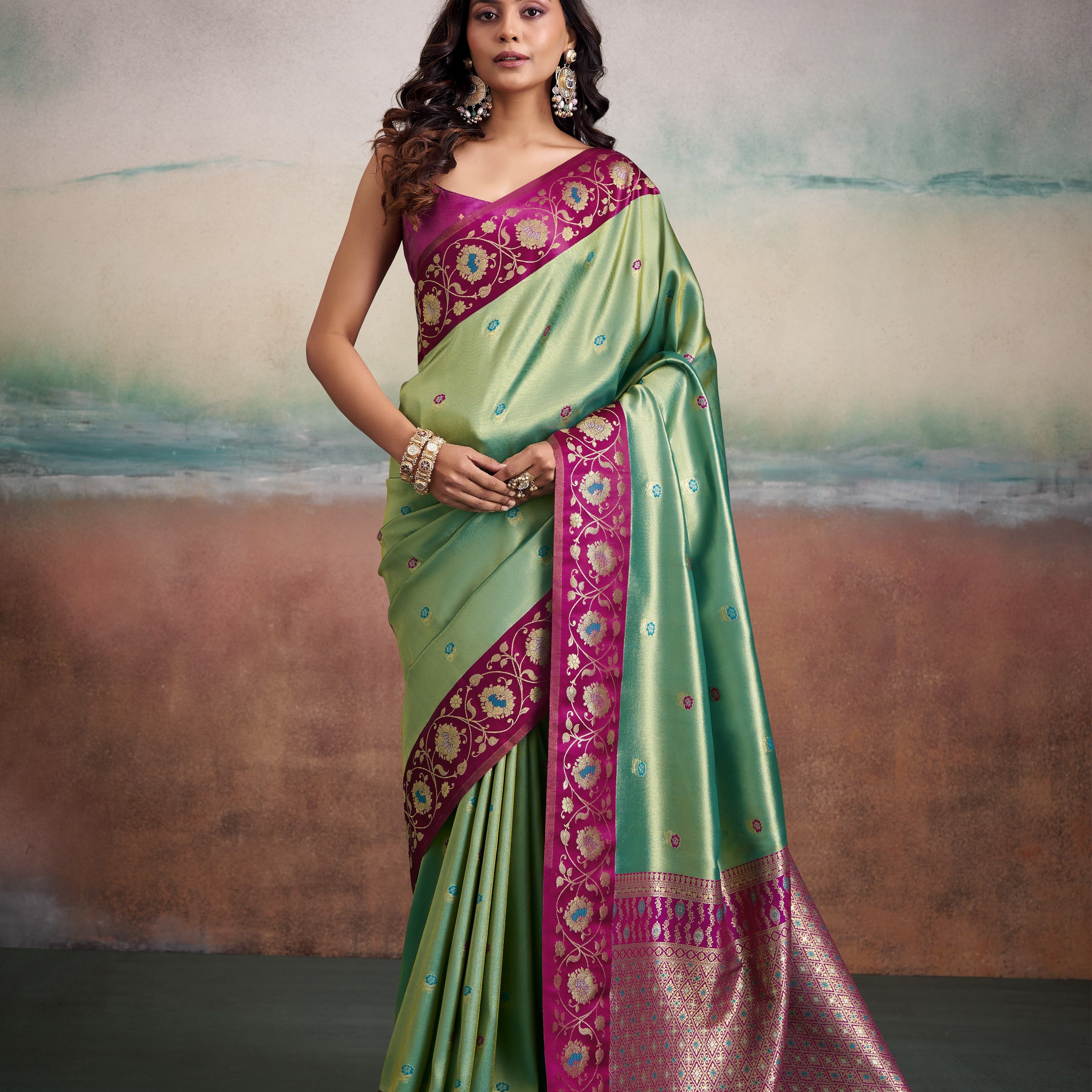 Banarasi Soft Silk Saree with Traditional Zari Weaving