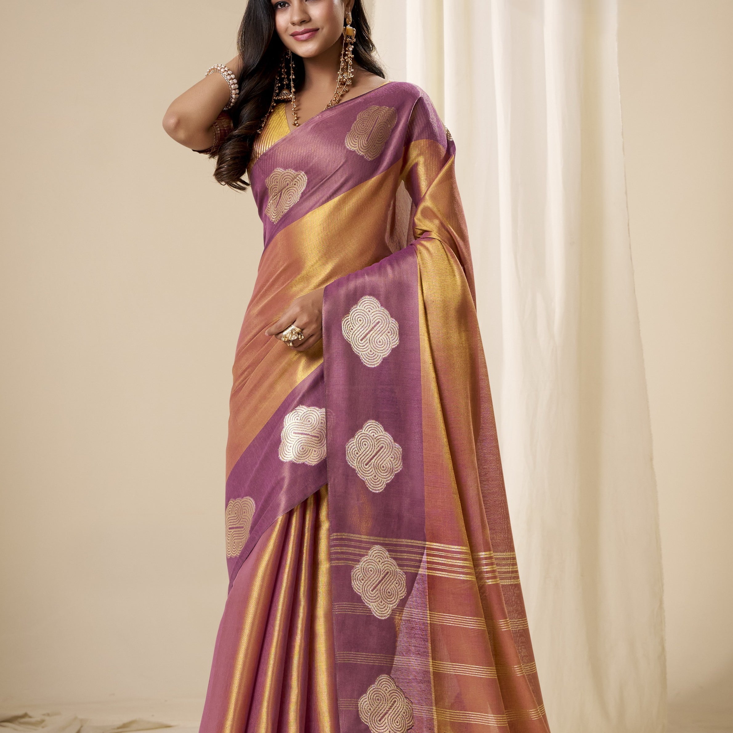 Tissue Silk Saree with a Touch of Zari