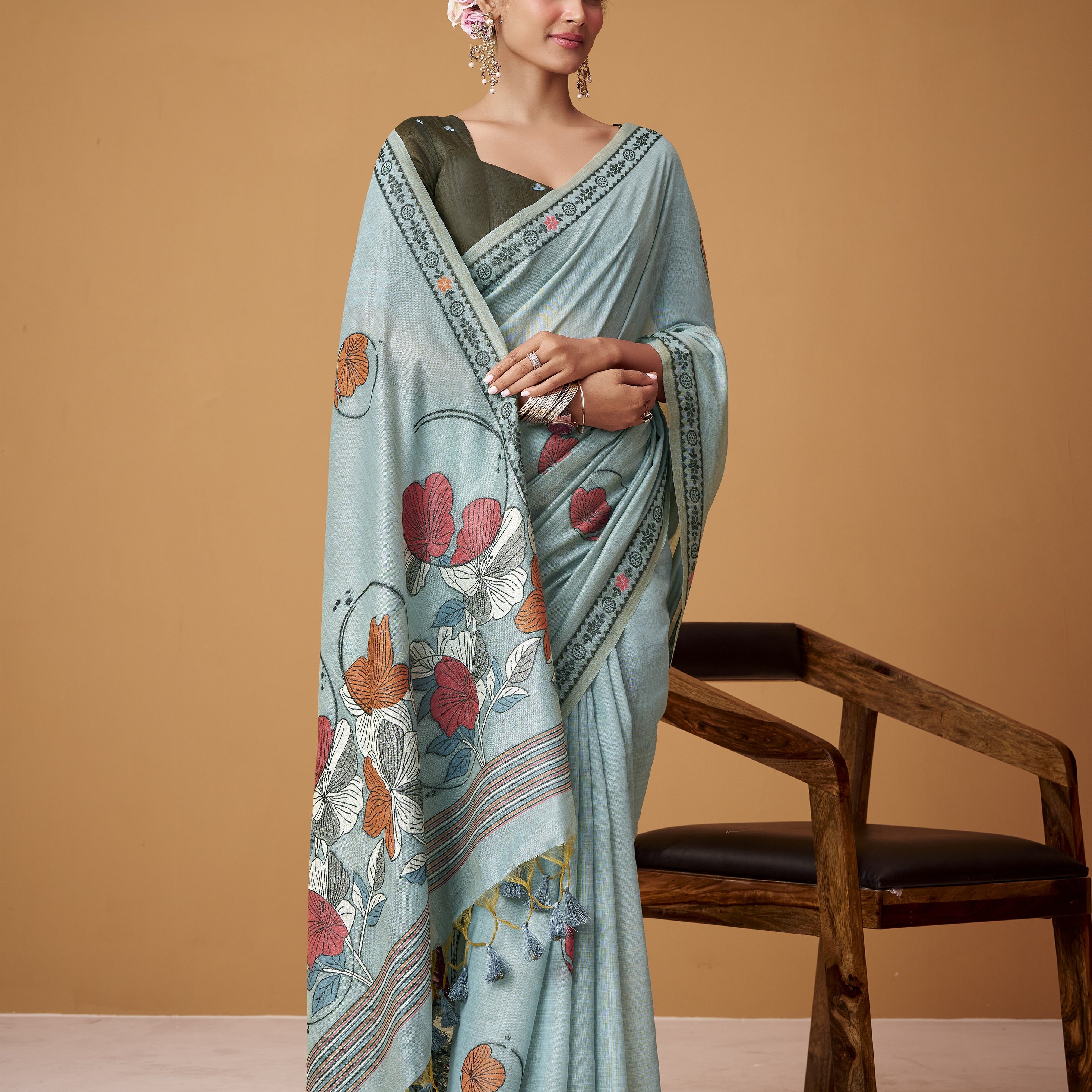 Cotton Saree with a Touch of Zari