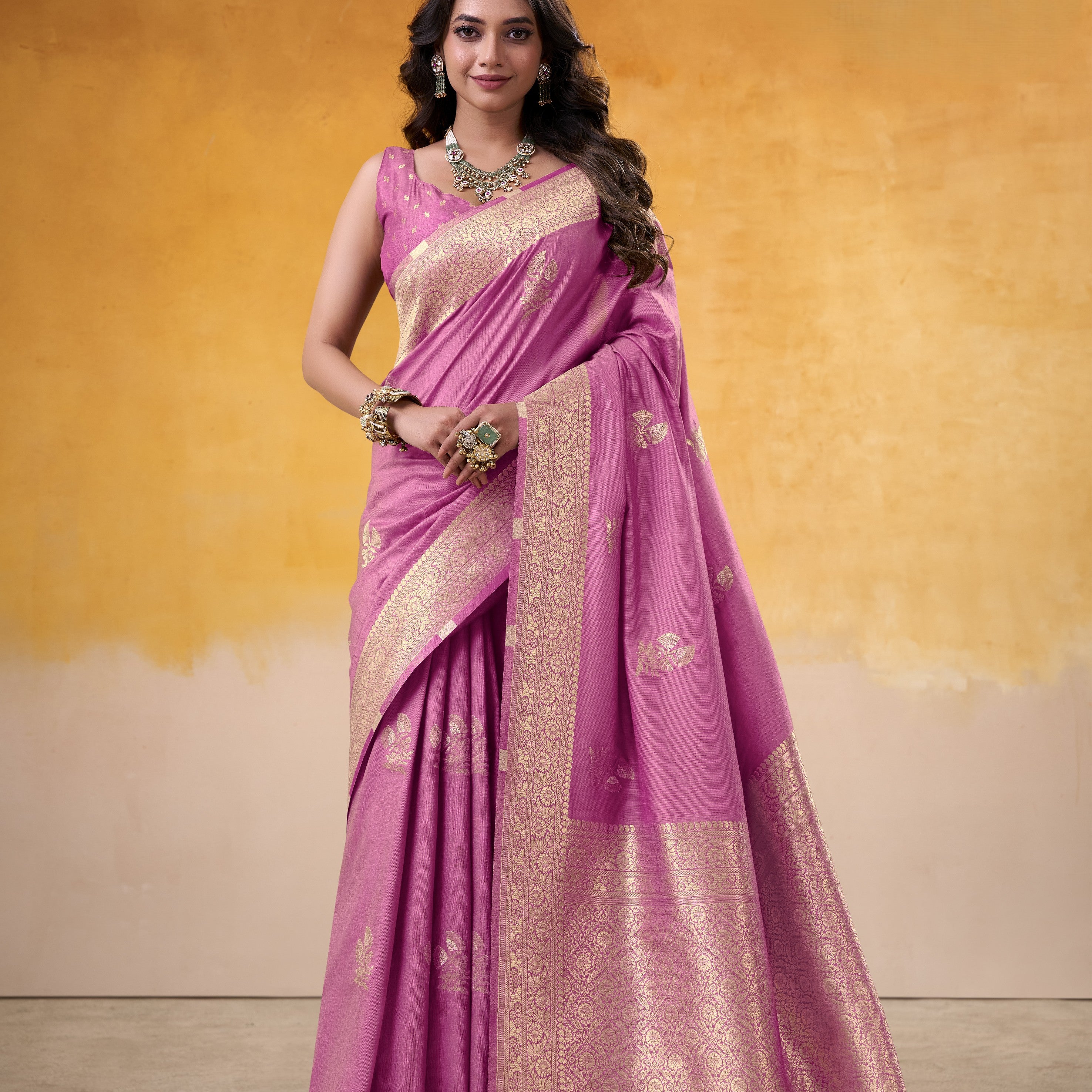 Royal Silk Saree with Exquisite All-Over Zari