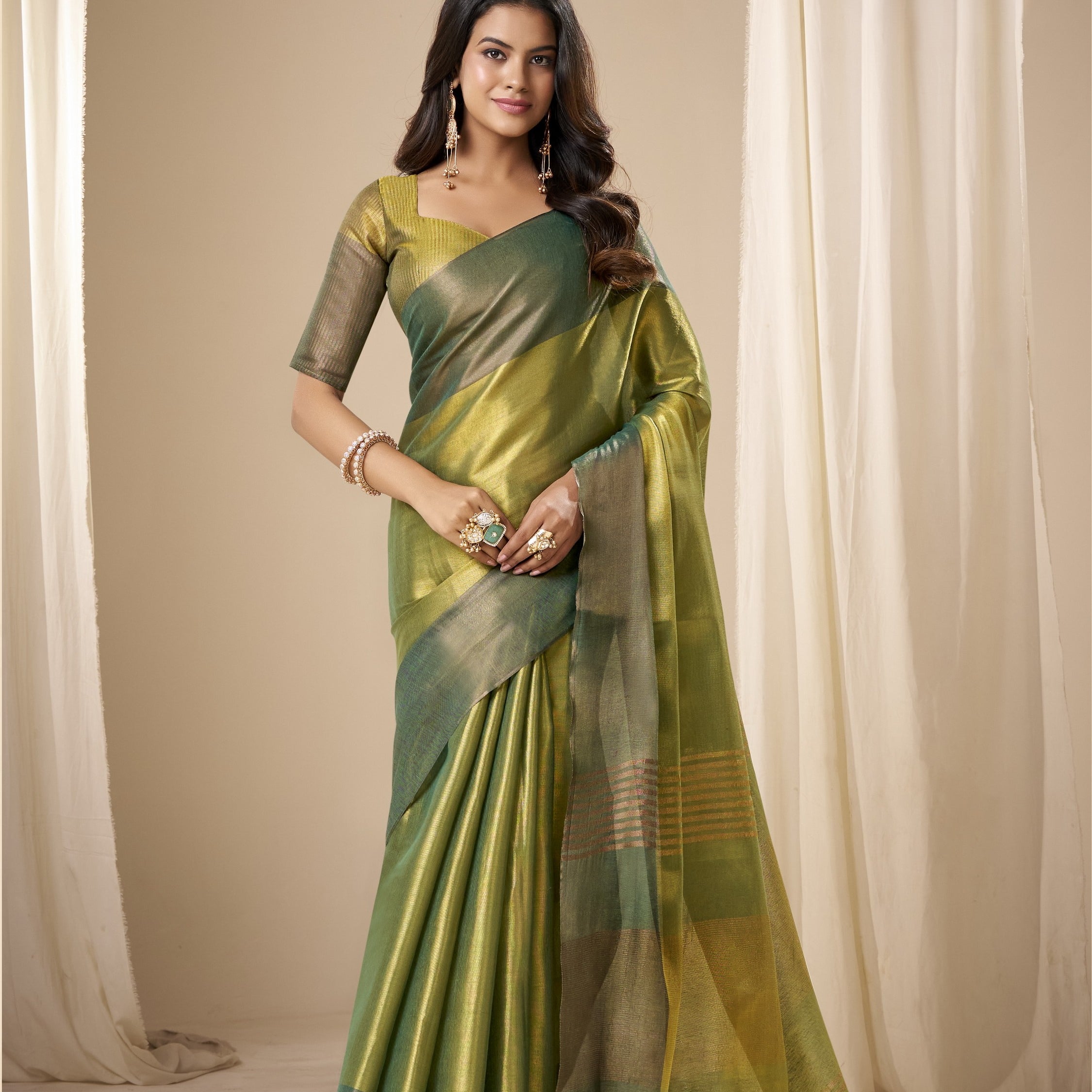 Tissue Silk Saree with a Touch of Zari