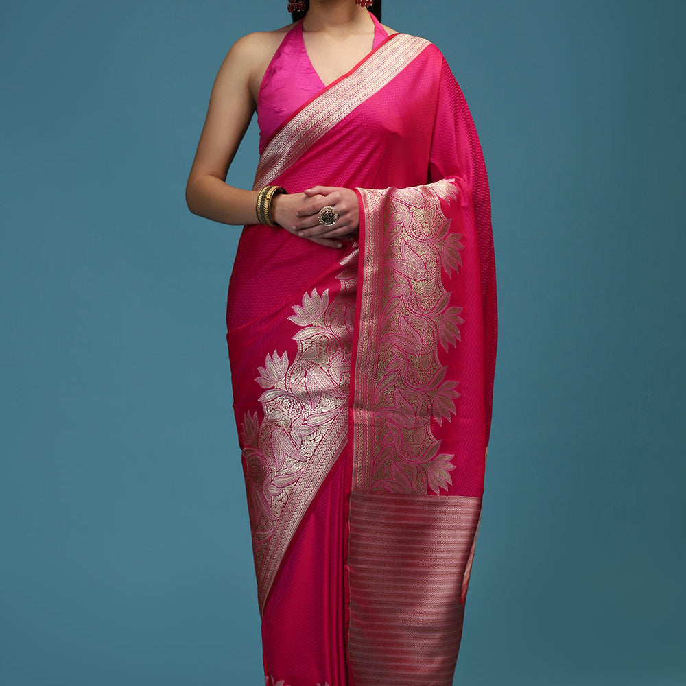 SATIN ZARI BORDER SAREE