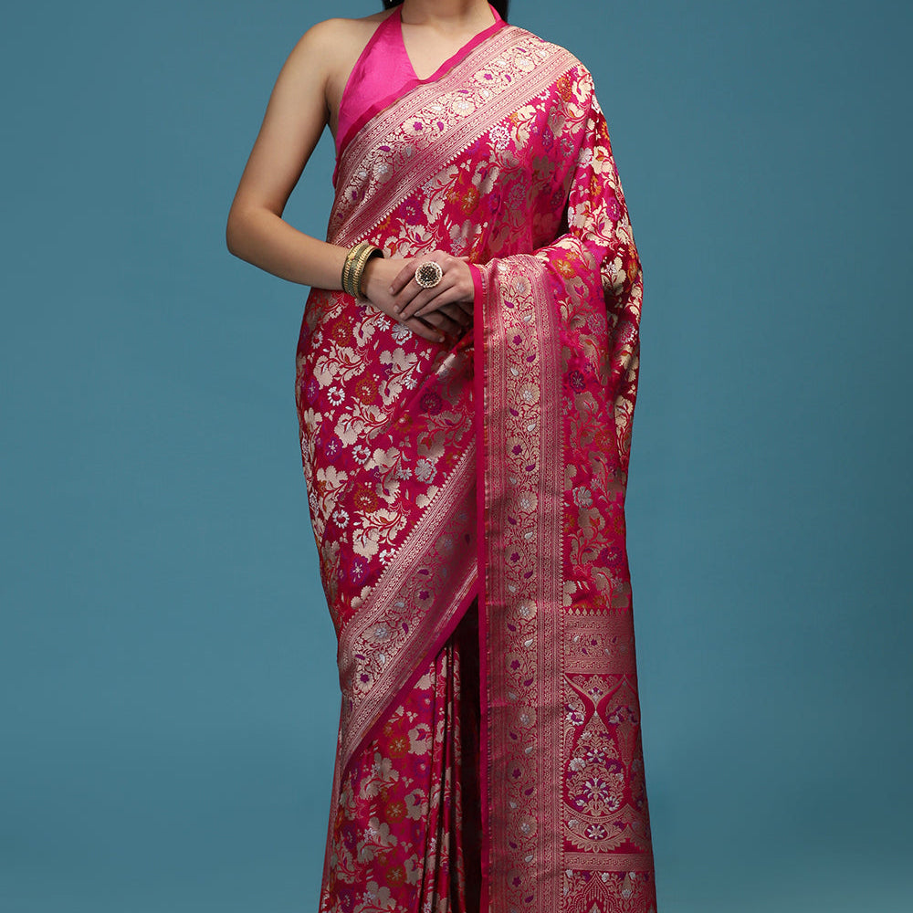 SATIN ZARI BORDER SAREE