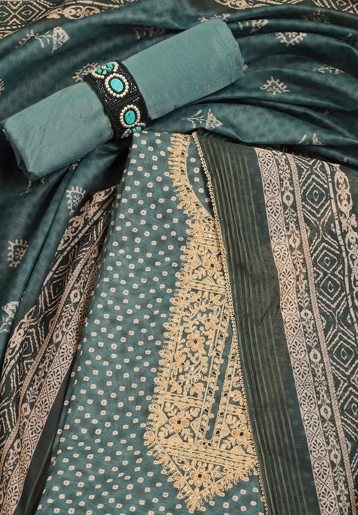 Artistry in Bloom Chanderi unstitched Fabric Suit