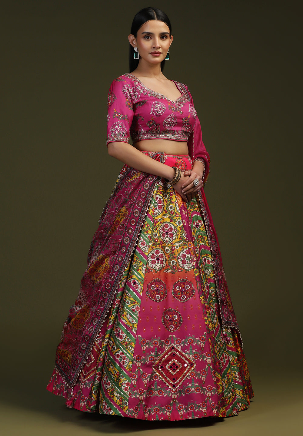 Ethnic Wear Multi Printed Readymade Lehenga for Women Online