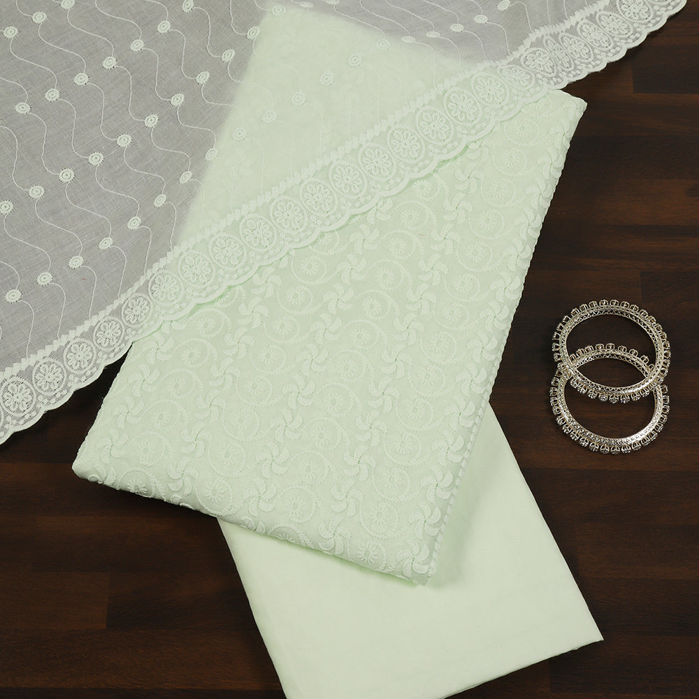 Cotton Lucknowi Chikankari Unstitched Suit