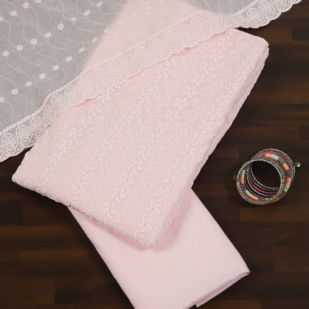 Cotton Lucknowi Chikankari Unstitched Suit