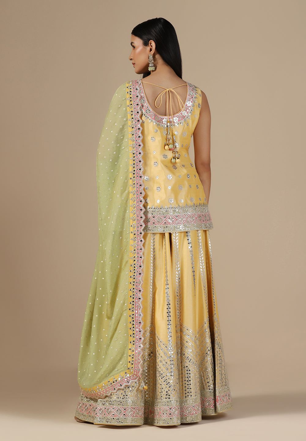 Yellow Serenity Raw Silk Sharara Set