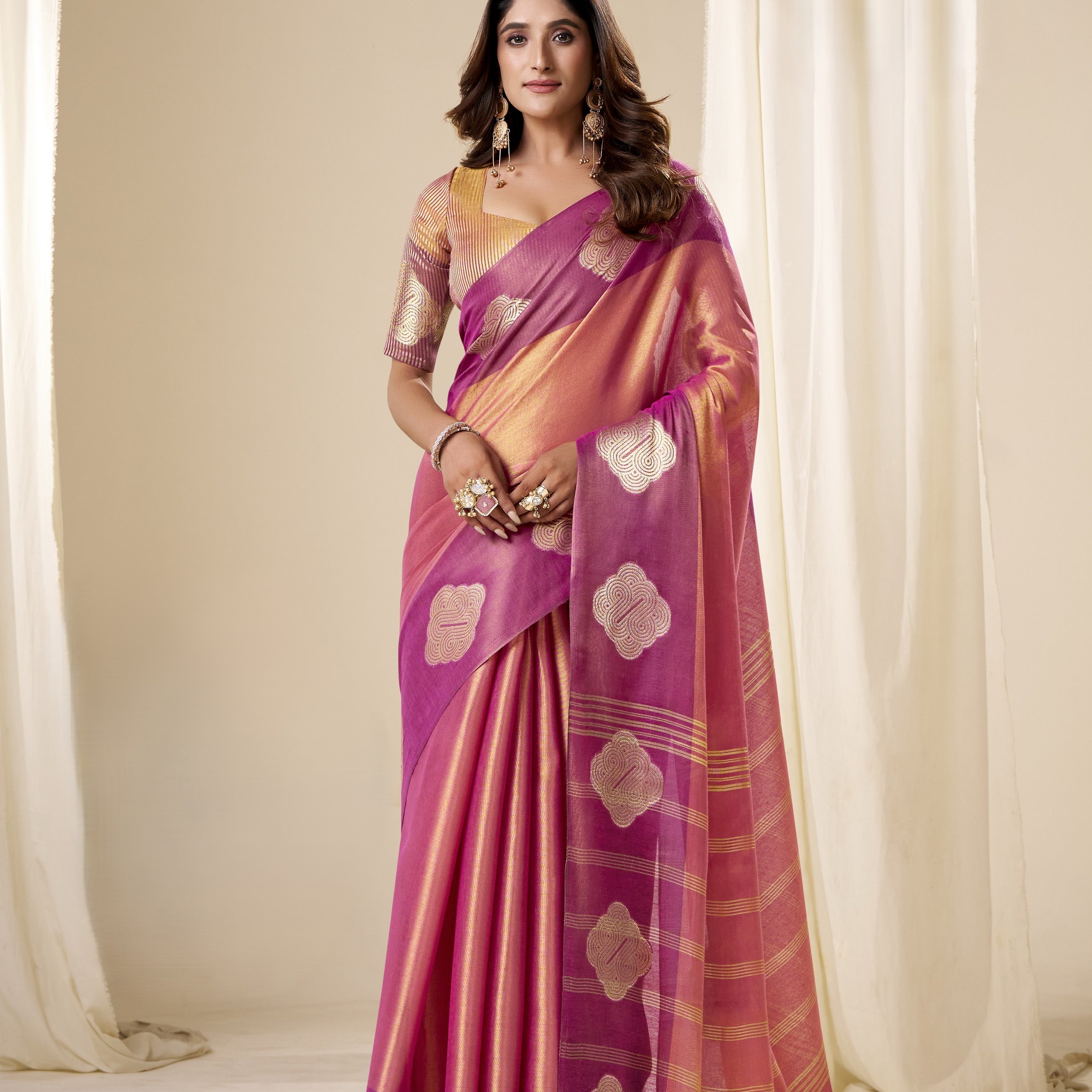 Tissue Silk Saree with a Touch of Zari