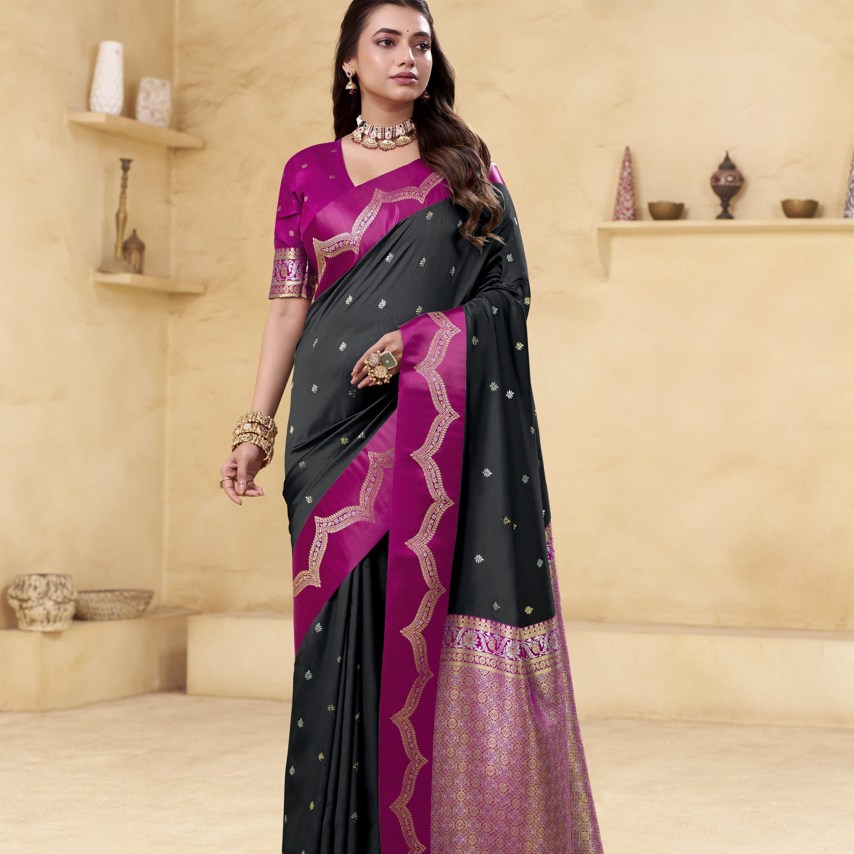 Banarasi Satin Silk Designer Saree