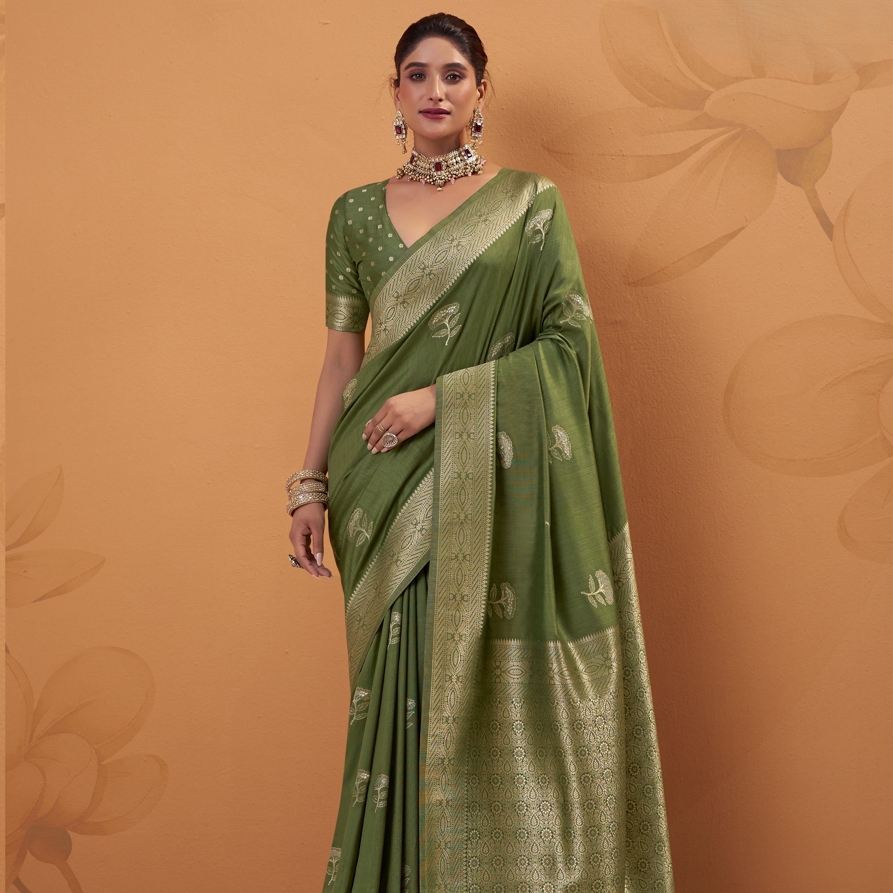 Royal Silk Saree with Exquisite All-Over Zari