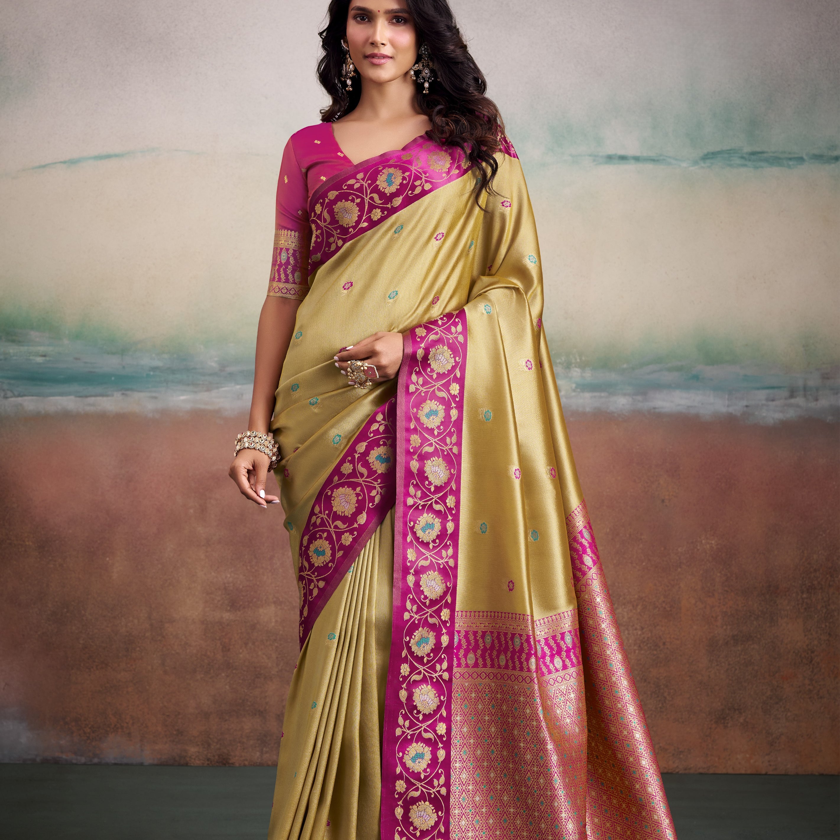 Banarasi Soft Silk Saree with Traditional Zari Weaving