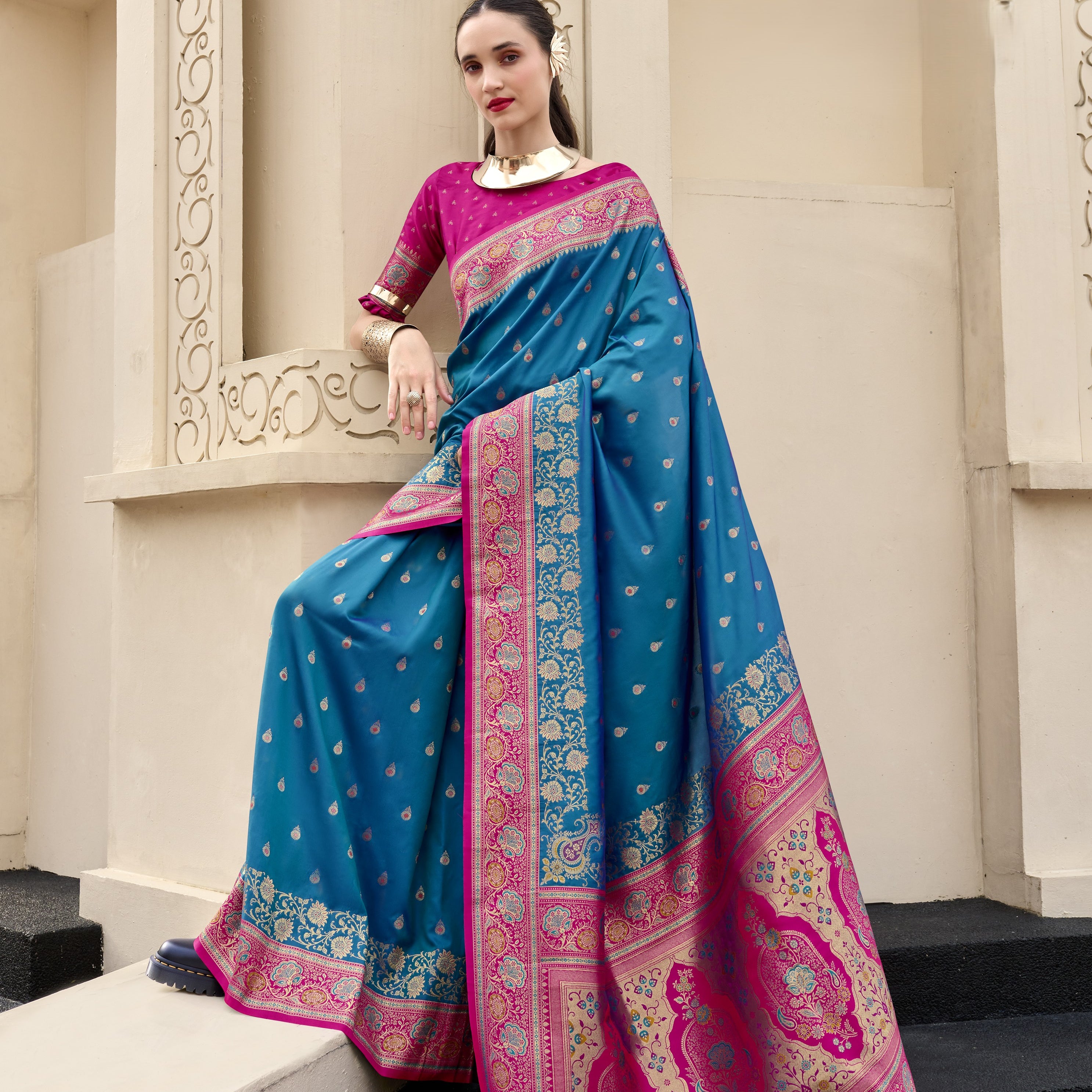 Banarasi Silk Saree With Zari