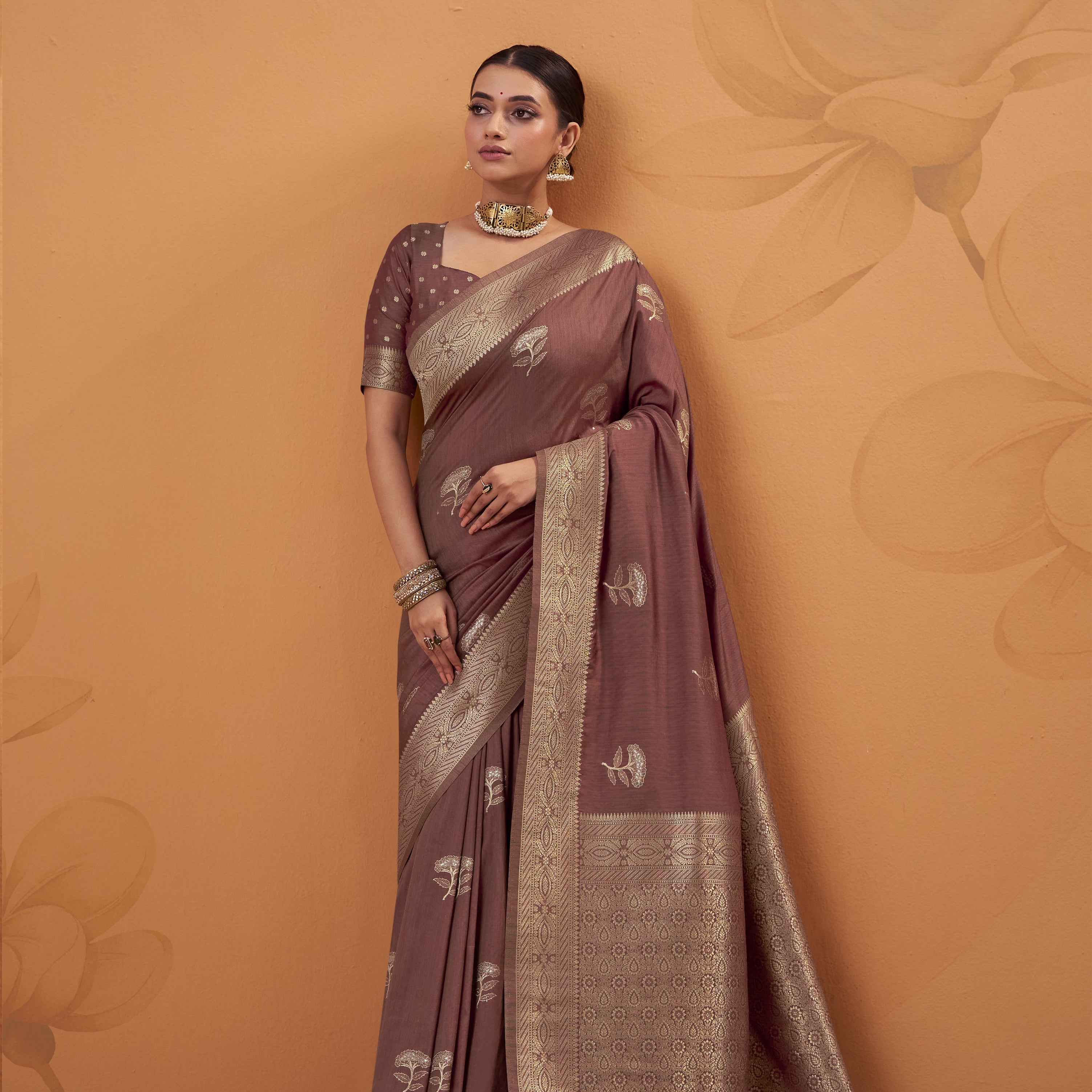 Royal Silk Saree with Exquisite All-Over Zari