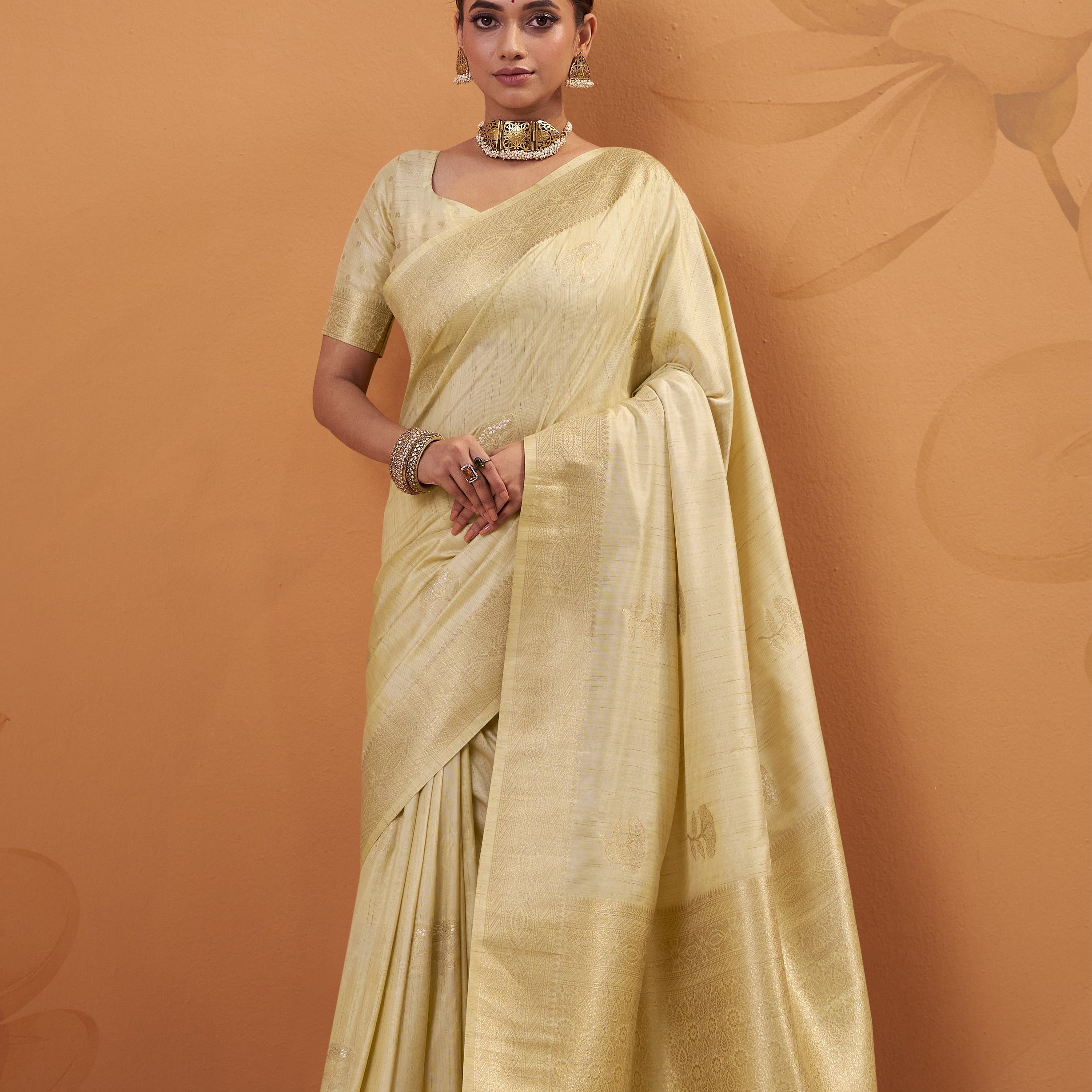 Royal Silk Saree with Exquisite All-Over Zari