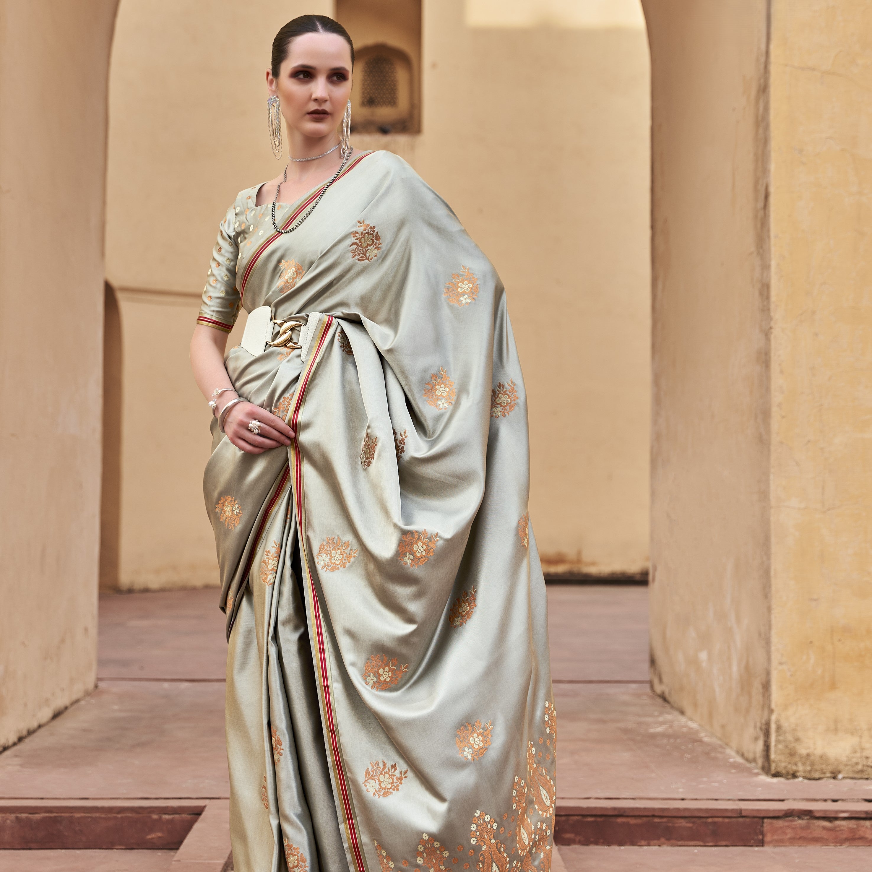 Banarasi Satin Silk Saree with Zari Perfection