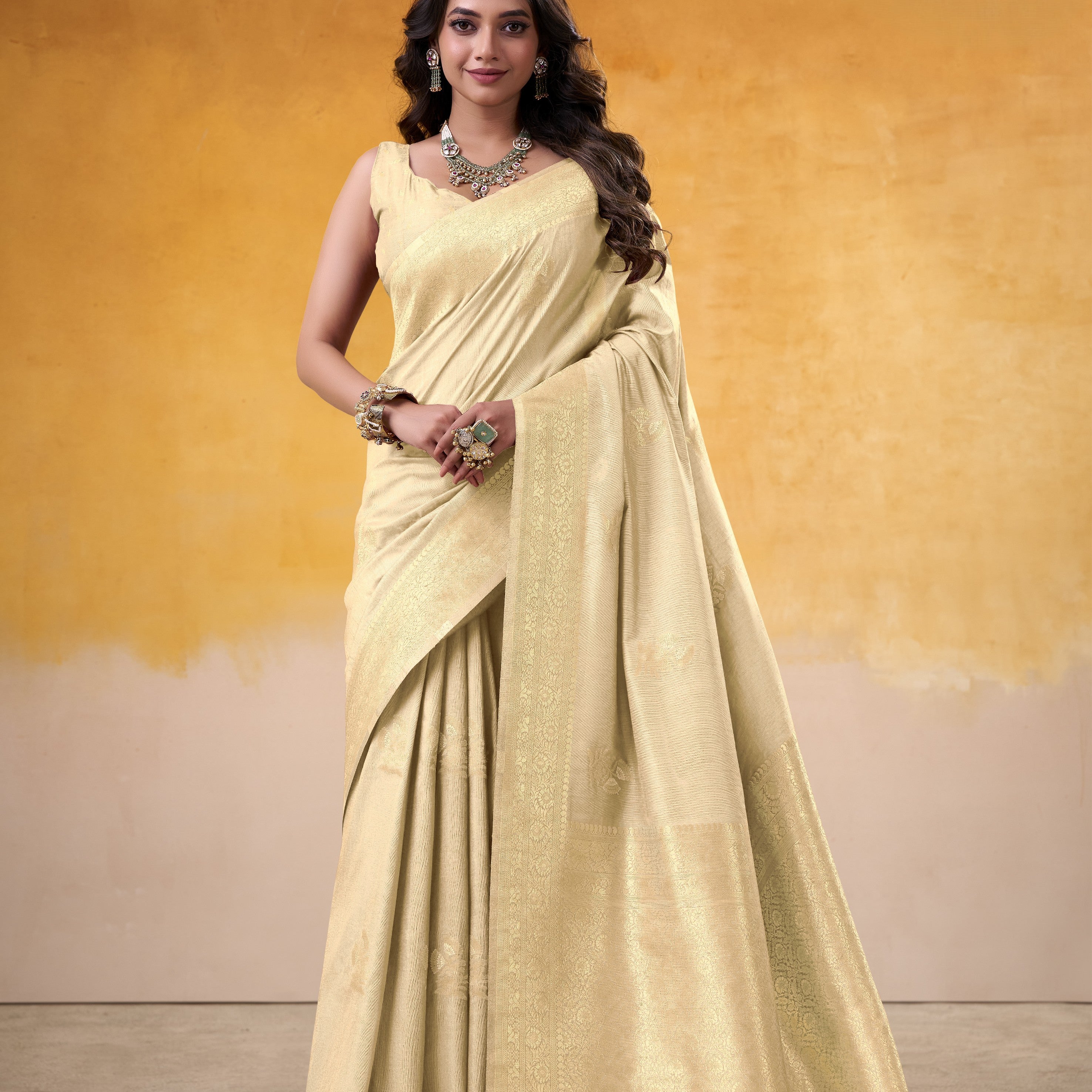 Royal Silk Saree with Exquisite All-Over Zari