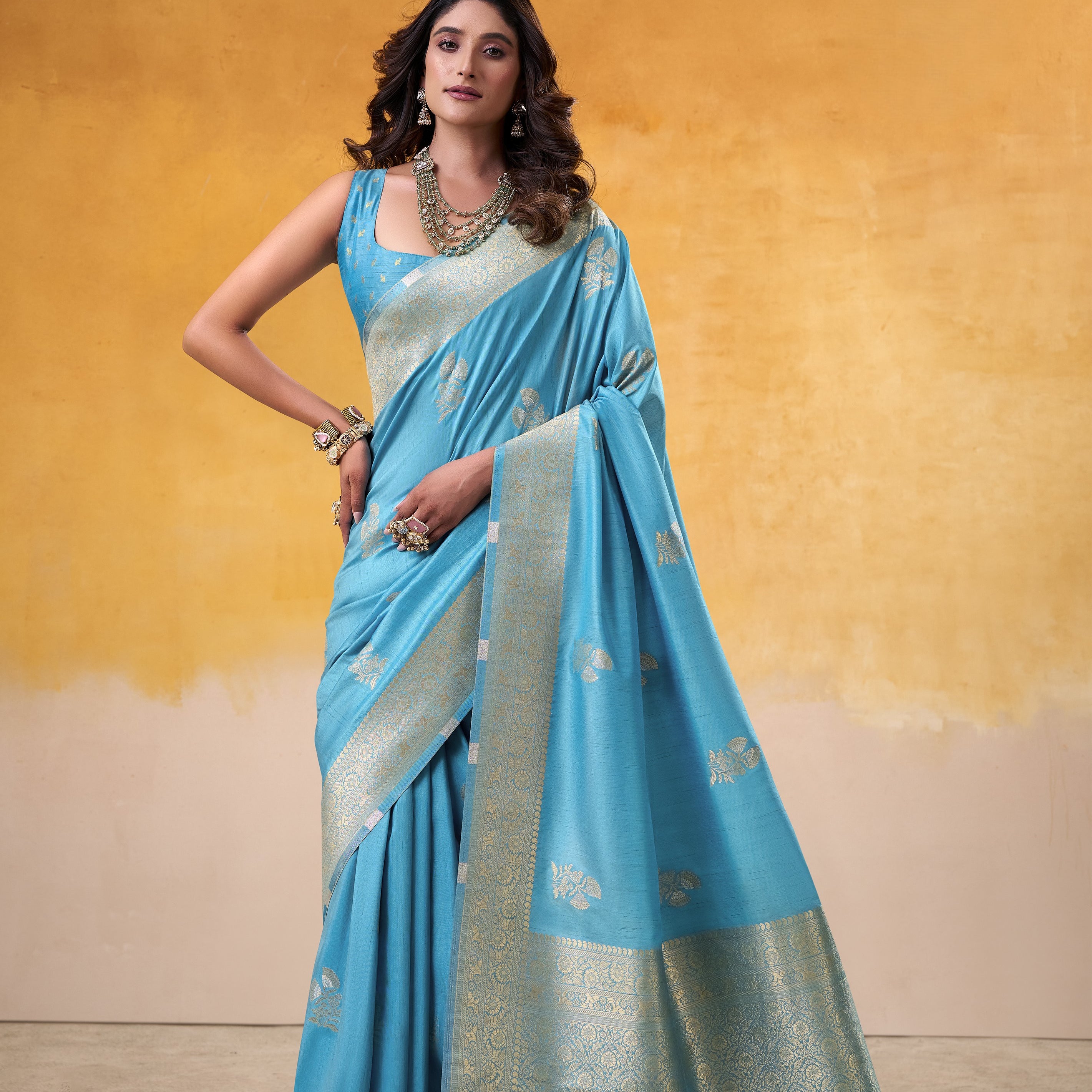 Royal Silk Saree with Exquisite All-Over Zari