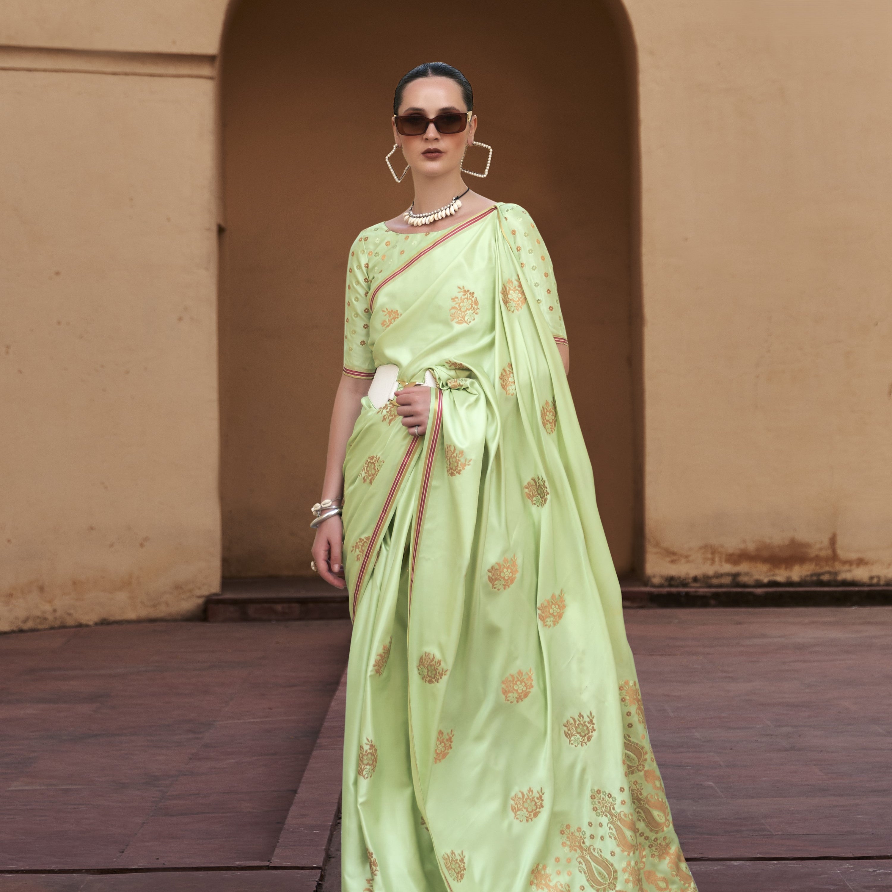 Banarasi Satin Silk Saree with Zari Perfection