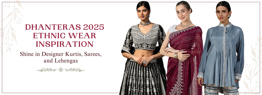 Dhanteras 2025 Ethnic Wear Inspiration: Shine in Designer Kurtis, Sarees, and Lehengas