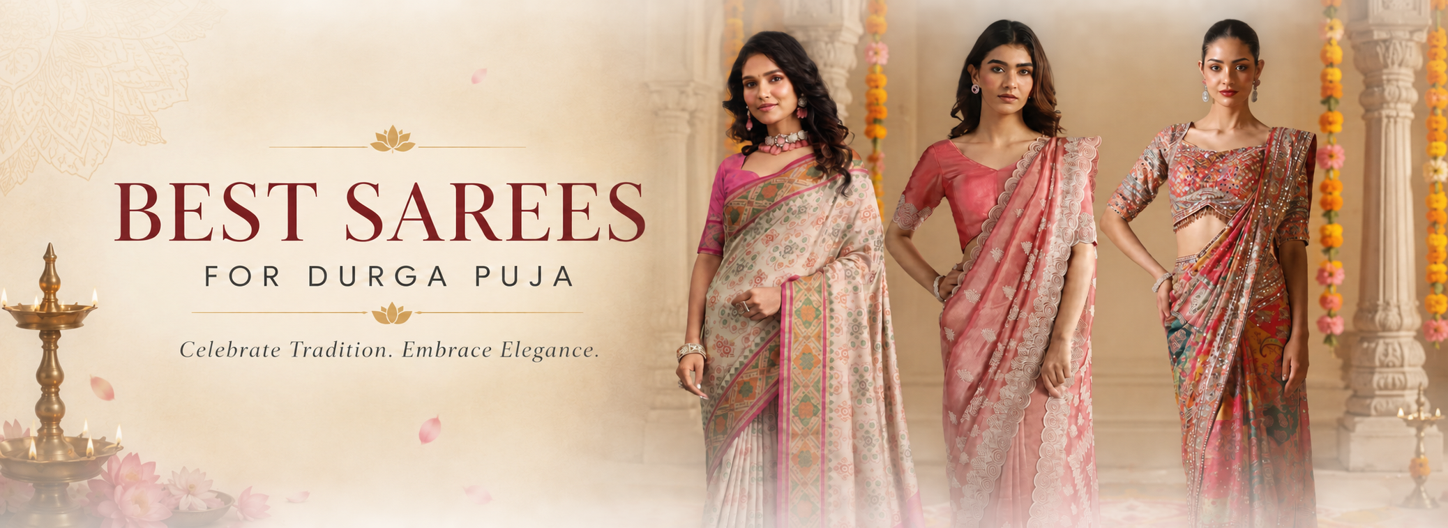 Best Sarees for Durga Puja: Traditional Sarees for Festivals | Bombay Selections