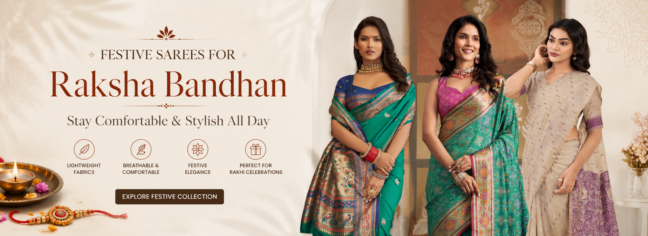 Festive Sarees for Raksha Bandhan: Stay Comfortable &amp; Stylish All Day
