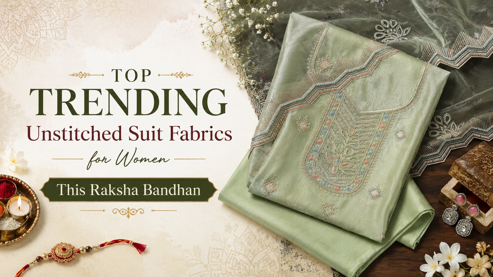 Top Trending Unstitched Suit Fabrics for Women This Raksha Bandhan