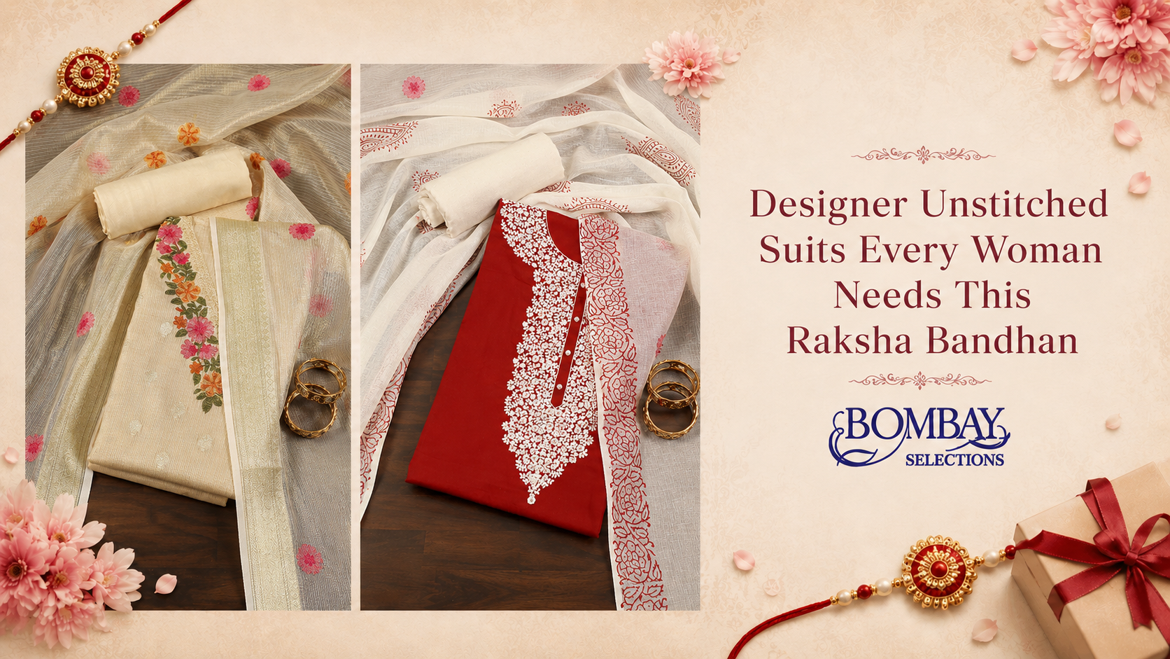 Designer Unstitched Suits Every Woman Needs This Raksha Bandhan | Bombay Selections
