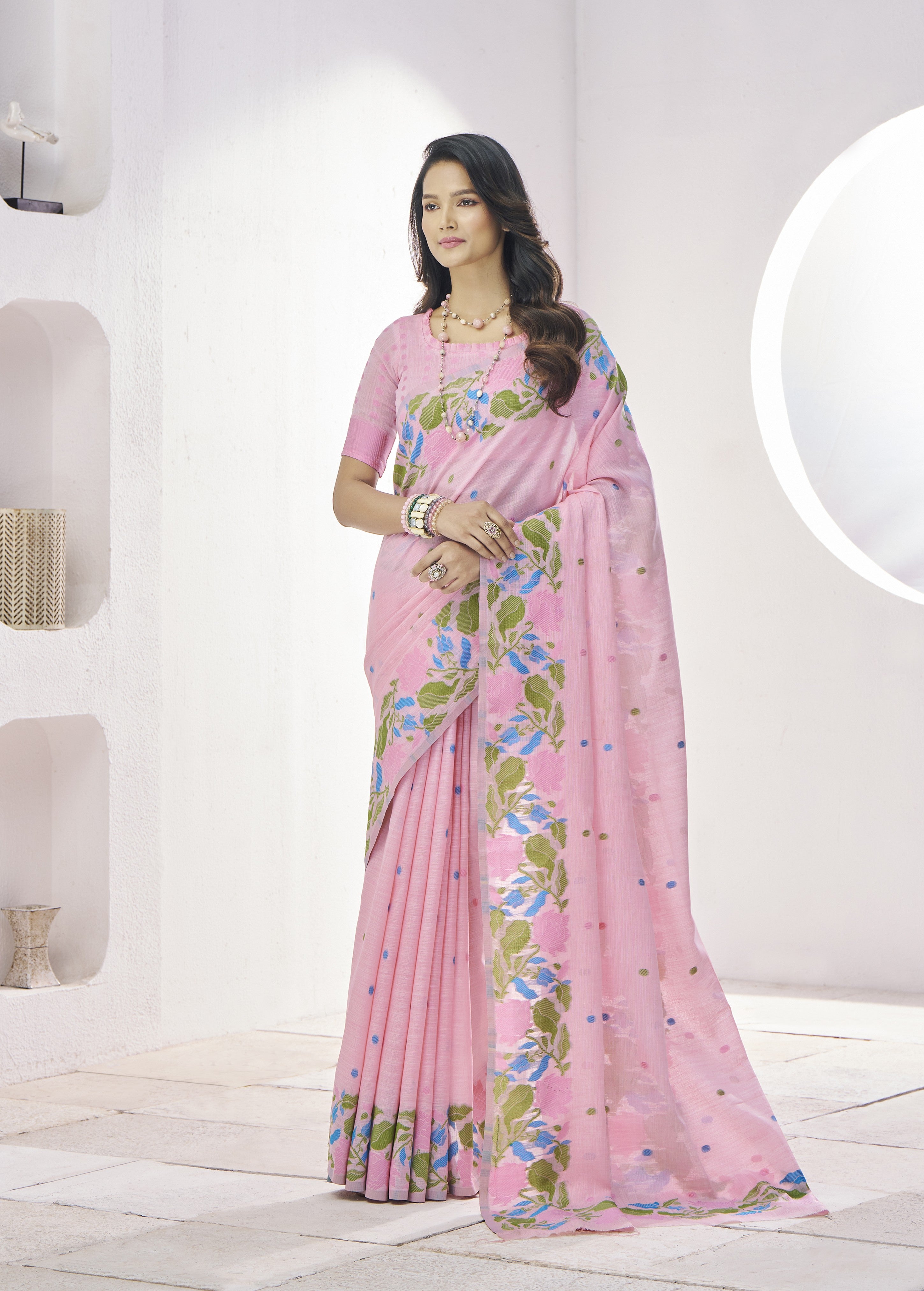 Cotton Saree With Floral Print