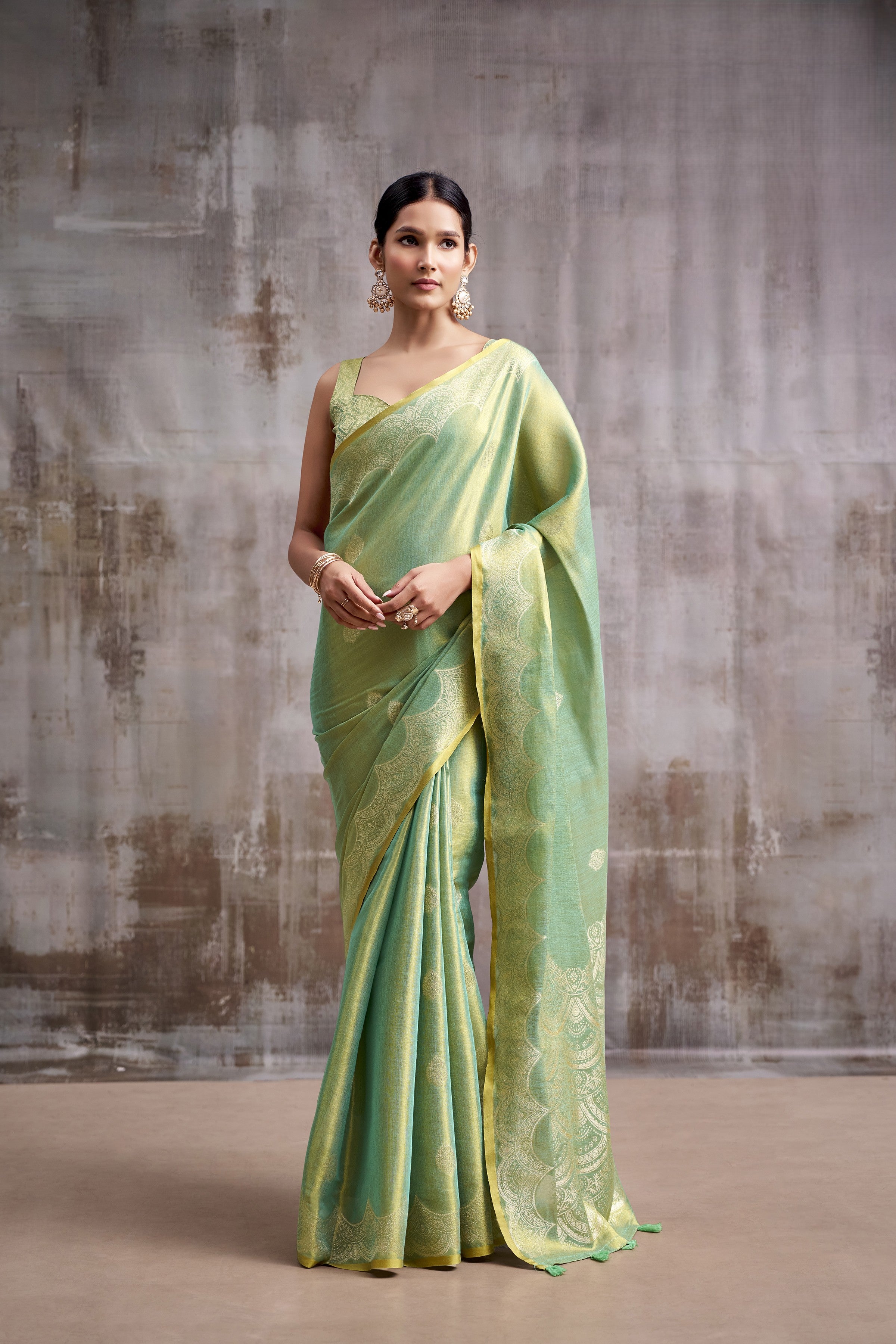 Tissue Silk Saree with a Touch of Zari