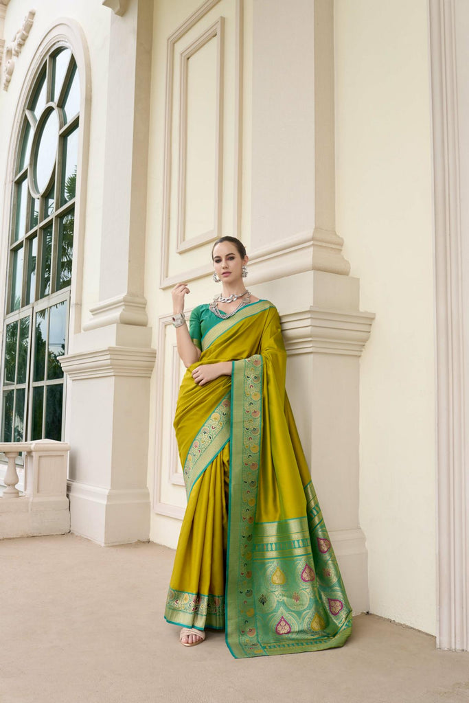 Draped in Royalty: Banarasi Silk with Golden Zari Grandeur